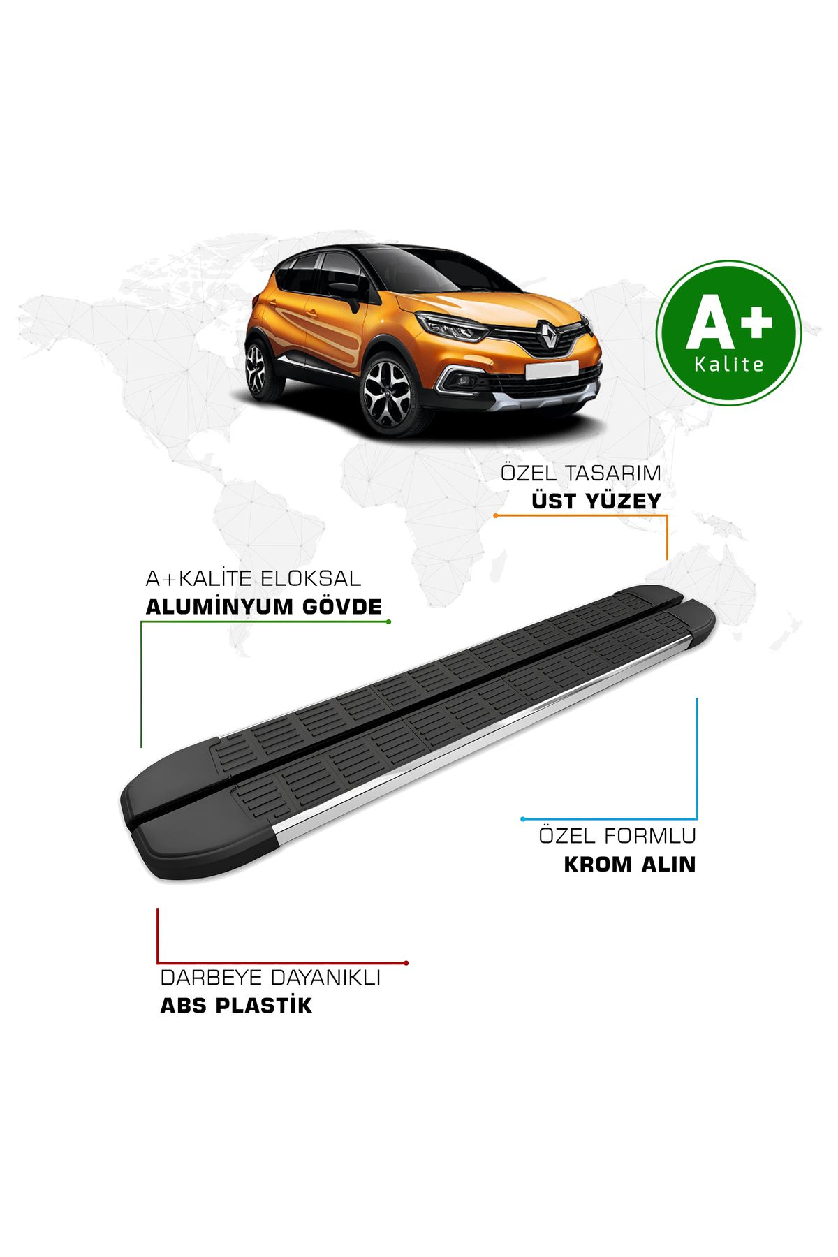 FA OTO AKSESUAR Renault Captur Yan Basamak 2014 – 2020 Model S-Line