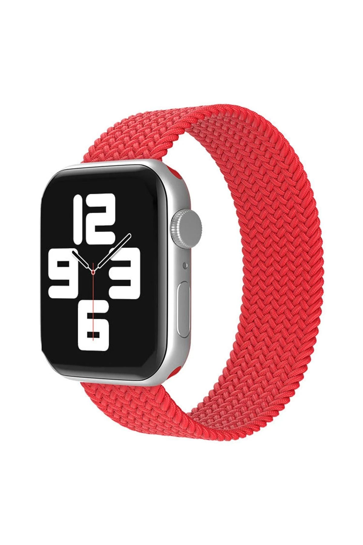 NewFace Apple Watch 42mm Ayarlı Solo Silikon Kordon - Kırmızı BSTMY