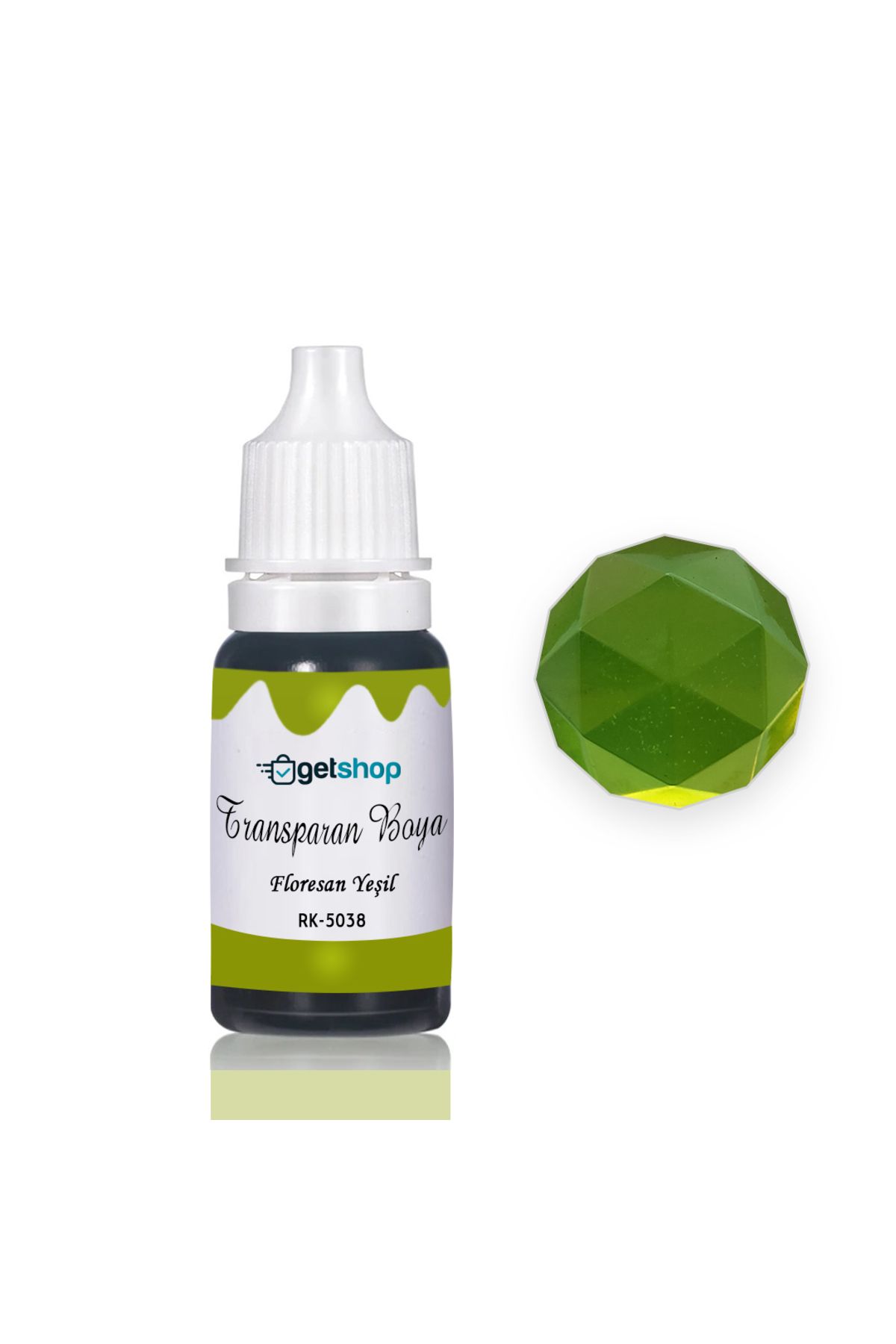 Getshopmini Epoksi Transparan Boya Pigment Floresan Yeşil - 15ml