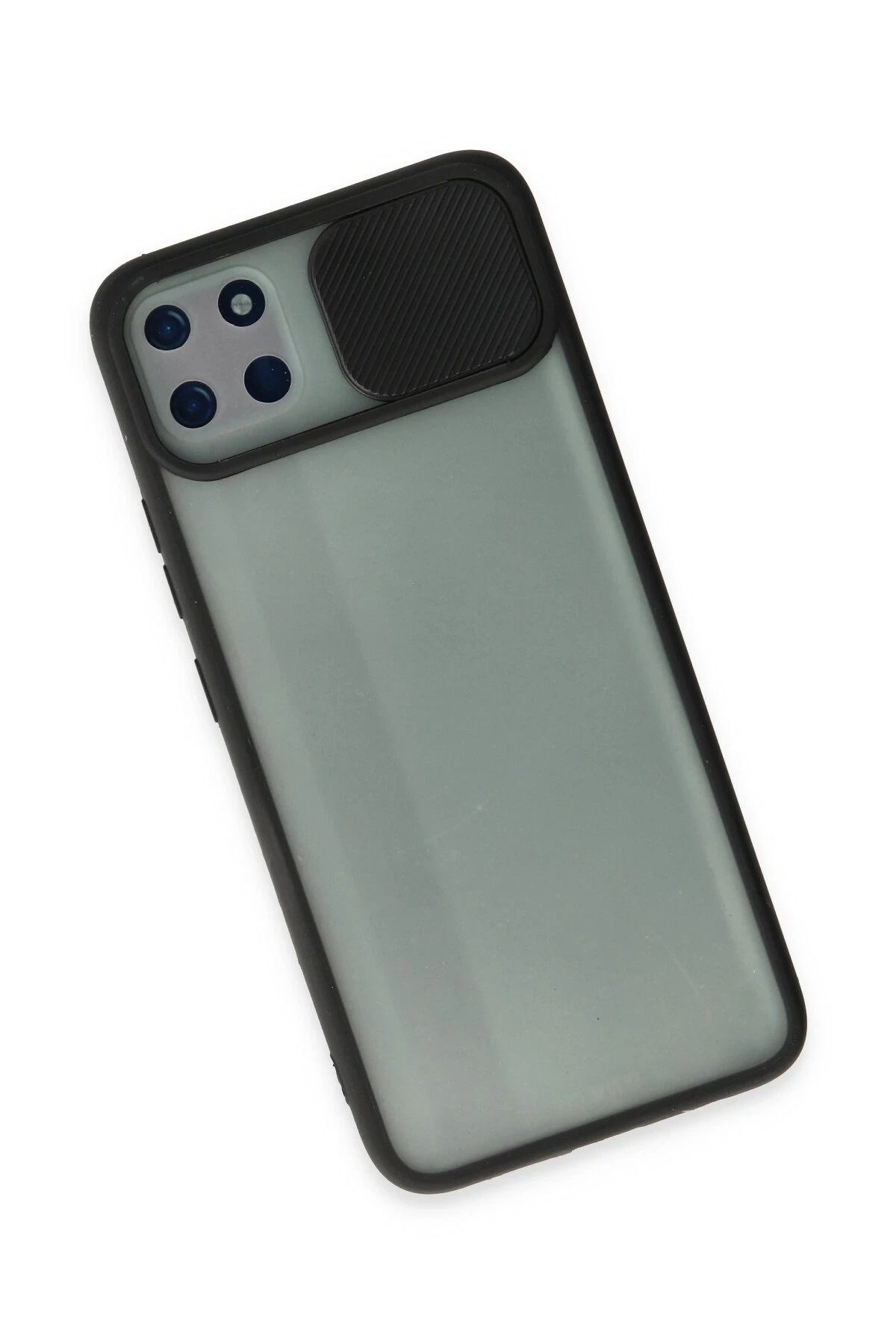 NewFace Realme C11 Kılıf Palm Buzlu Kamera Sürgülü Silikon - Siyah BSTMY