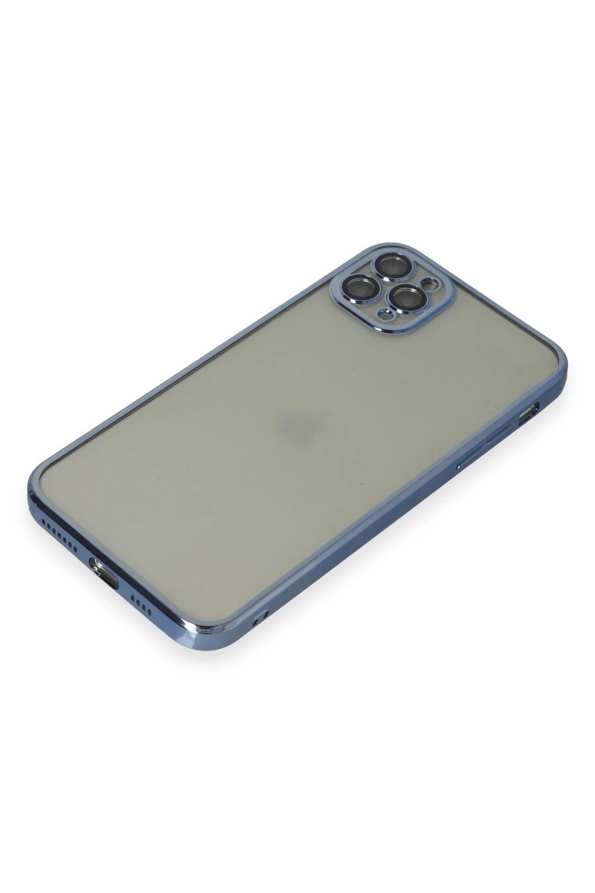 NewFace iPhone 11 Pro Max Kılıf Lensli Silikon - Açık Mavi FLKRY