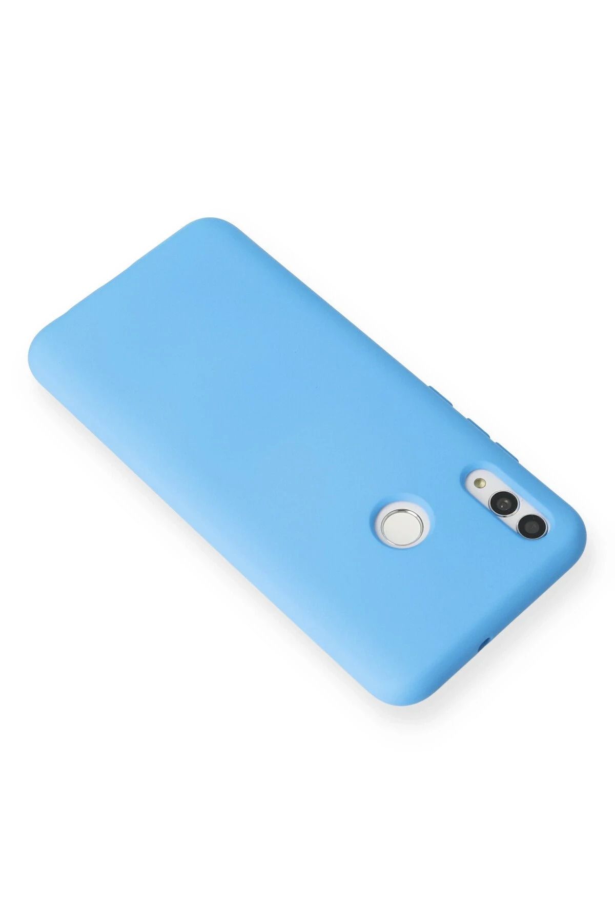NewFace Huawei P Smart 2019 uyumlu Kılıf Nano içi Kadife Silikon - Mavi BSTMY