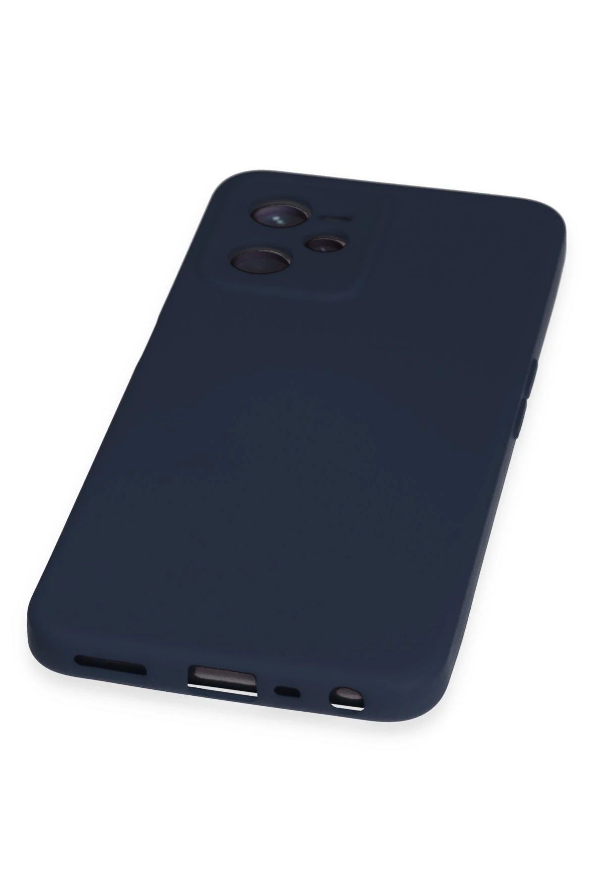 NewFace Realme C35 Kılıf Uyumlu içi Kadife Silikon - Lacivert BSTMY