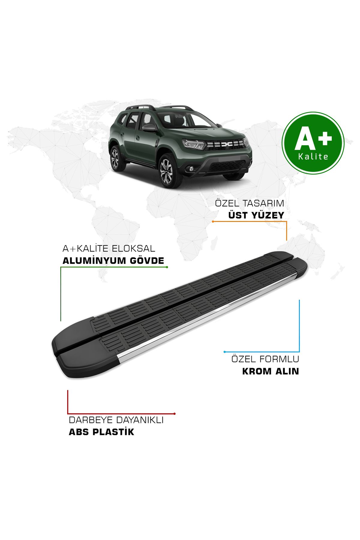FA OTO AKSESUAR Dacia Duster Yan Basamak 2018 – 2023 Model S-Line