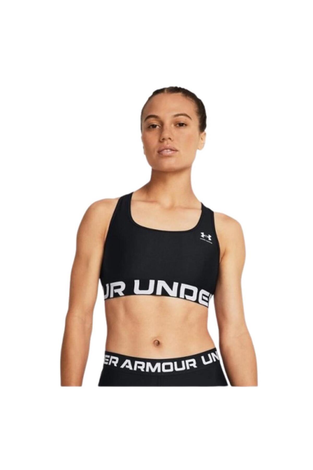 Under Armour Ua Hg Mid Branded 1383544-001 Siyah Sporcu Sütyeni görsel 3