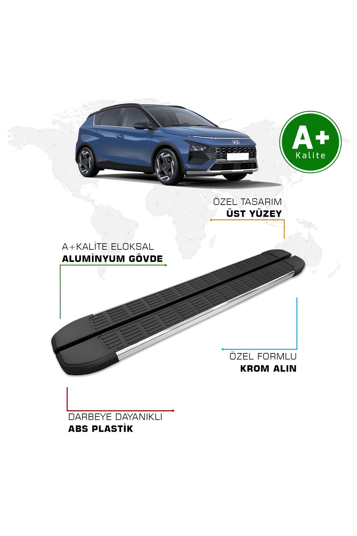 FA OTO AKSESUAR Hyundai Bayon Yan Basamak 2021 Model ve Sonrası S-Line