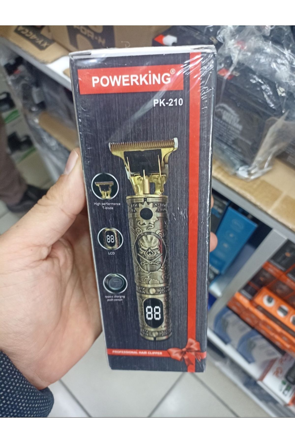 teknotrust Powerking PK 210 Lcd Ekranlı Vücut Saç Sakal Kesme Tıraş Makinesi Yeni