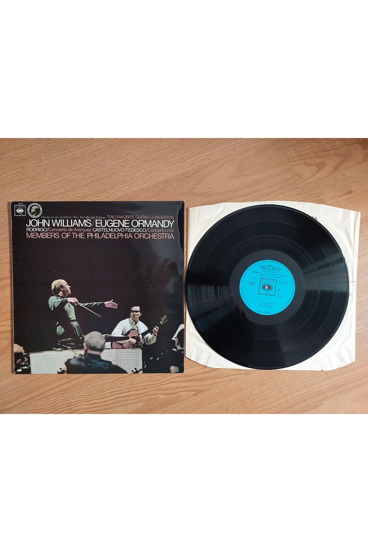 Plakperest RODRIGO GİTAR KONÇERTOSU - CONCIERTO DE ARANJUEZ - JOHN WILLIAMS 1966 İNGİLTERE LP ALBÜM PLAK 2.EL