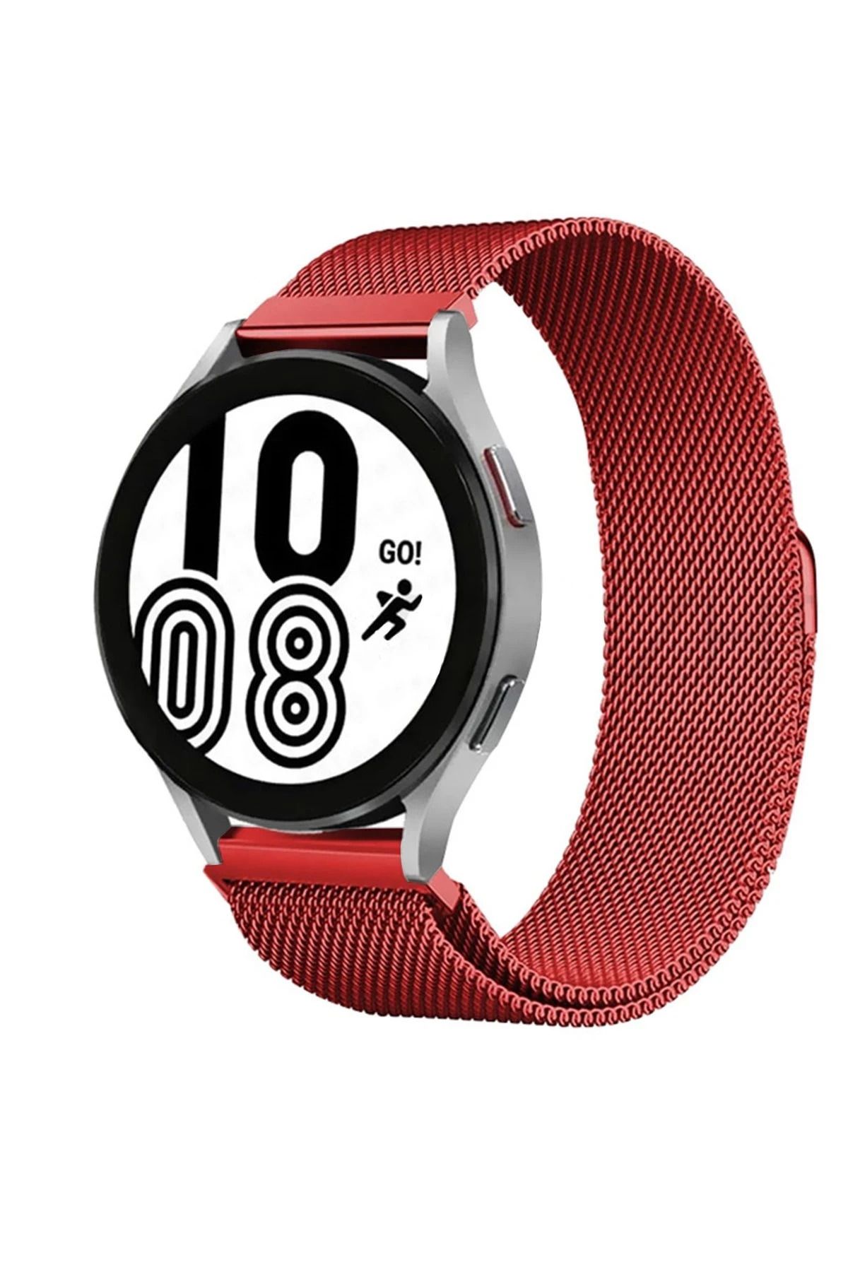 NewFace Samsung Galaxy Watch 4 Metal Mıknatıslı Kordon - Kırmızı BSTMY