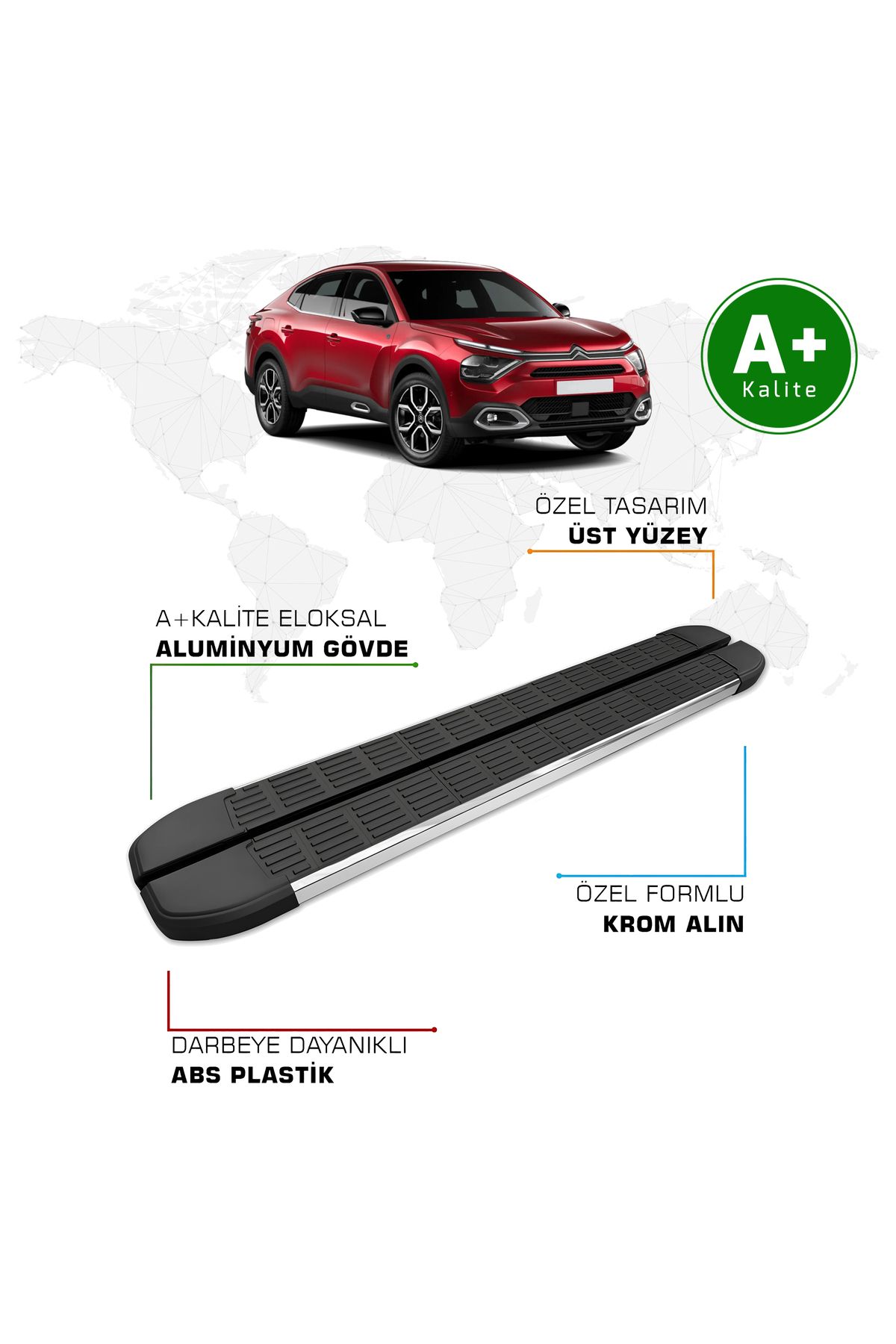 FA OTO AKSESUAR Citroen C4 X Yan Basamak 2021 Model ve Sonrası S-Line