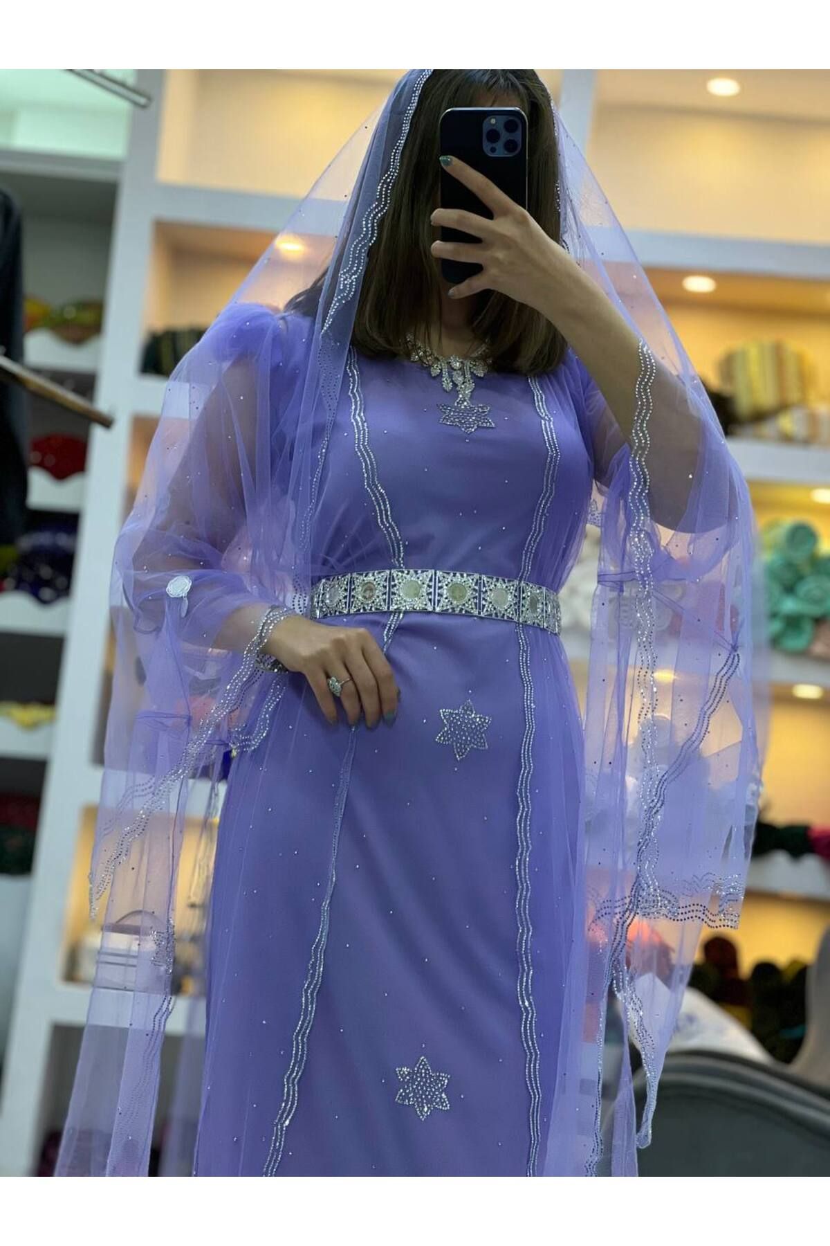 SOLİN YÖRESEL Kadın Yöresel Elbise Düğünlük Kaftan Abiye Duvak Dahildir (Görseldeki Aksesuarlar Dahildir)