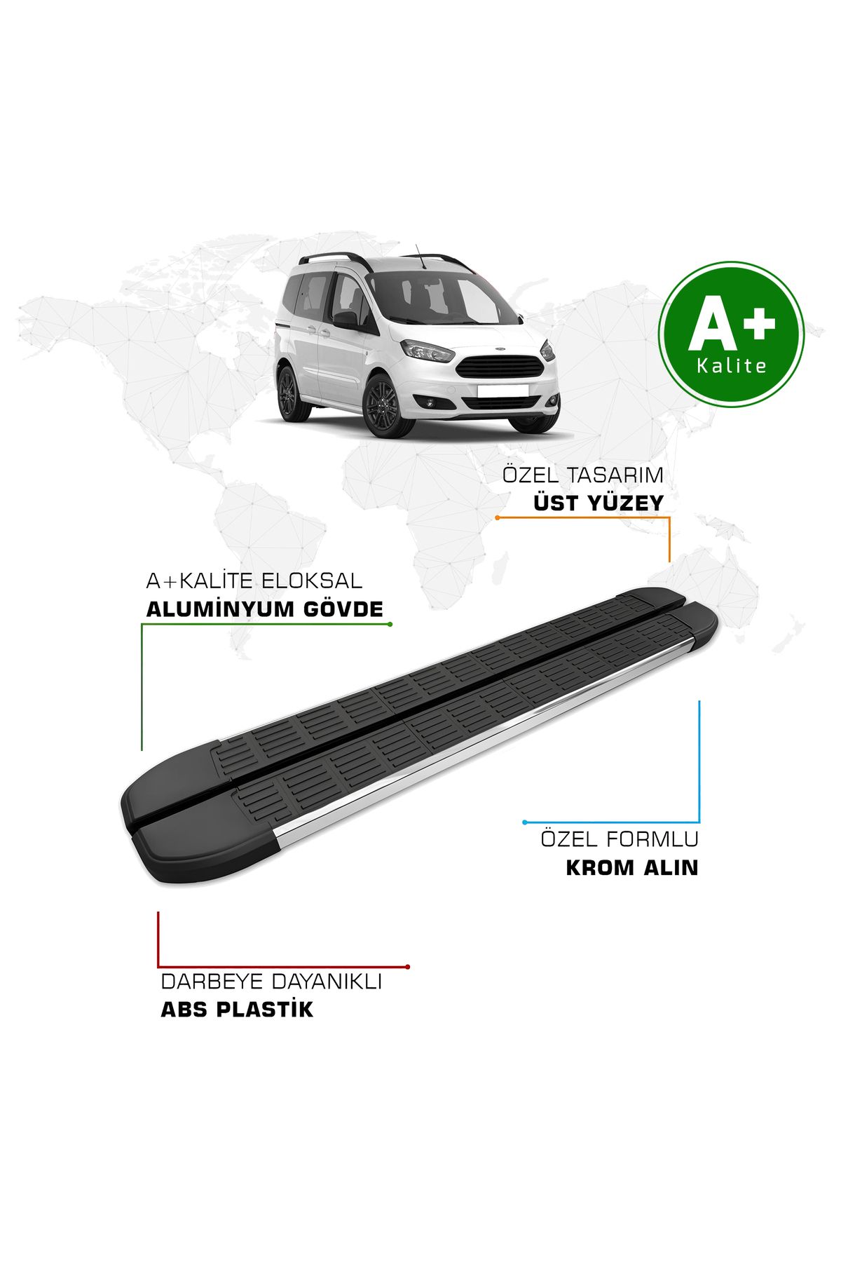 FA OTO AKSESUAR Courier Yan Basamak 2014 – 2023 Model S-Line