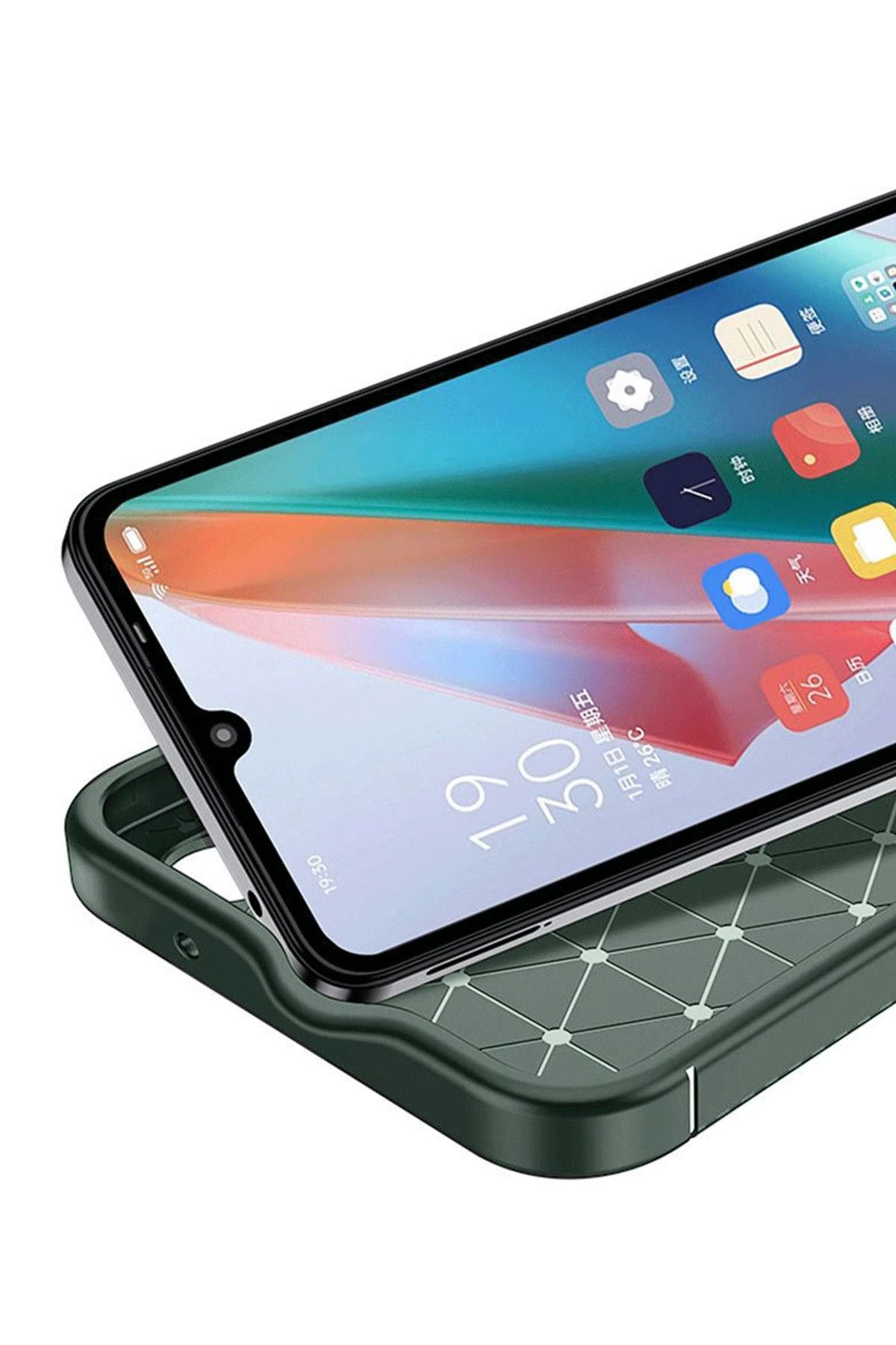 NewFace Samsung Galaxy A06 Kılıf Auto Focus Karbon Kapak - Koyu Yeşil BSTMY