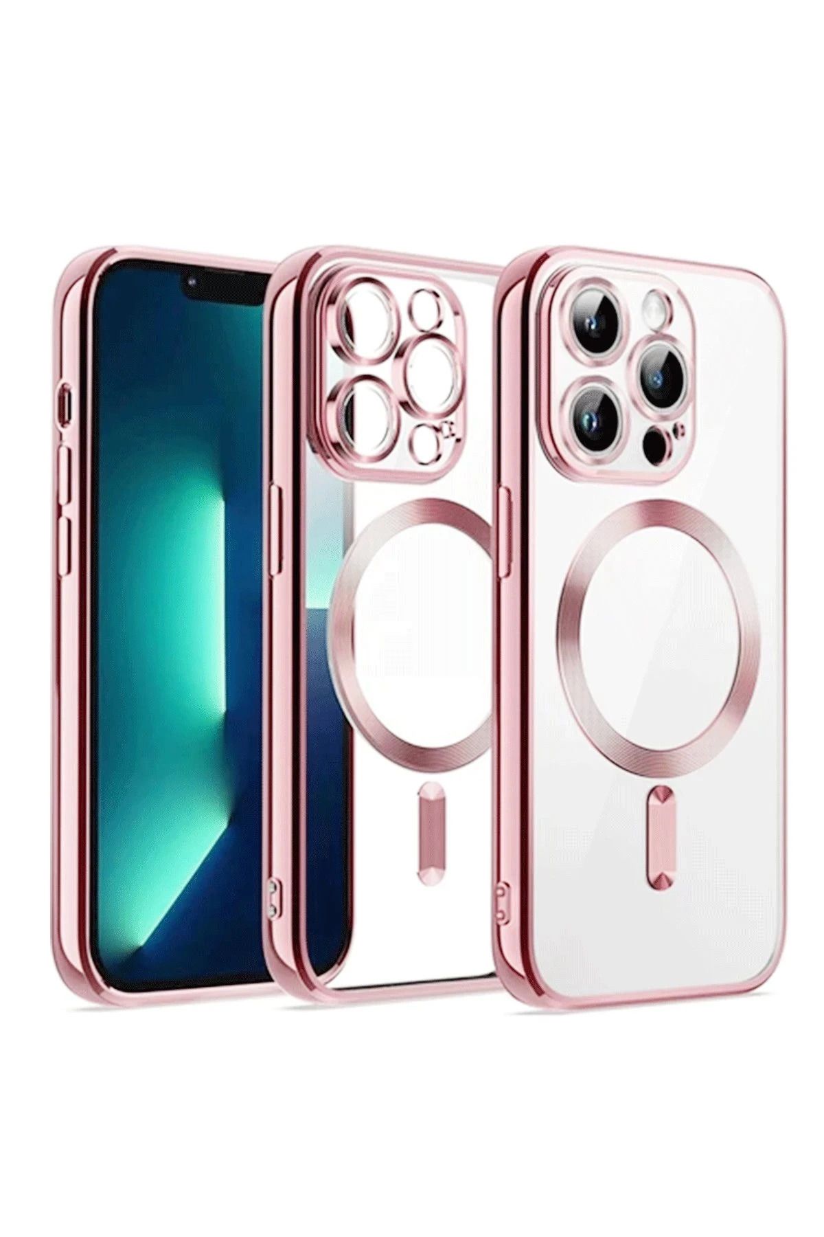 NewFace iPhone 15 Kılıf Kross Magneticsafe Kapak - Pembe DPMAH