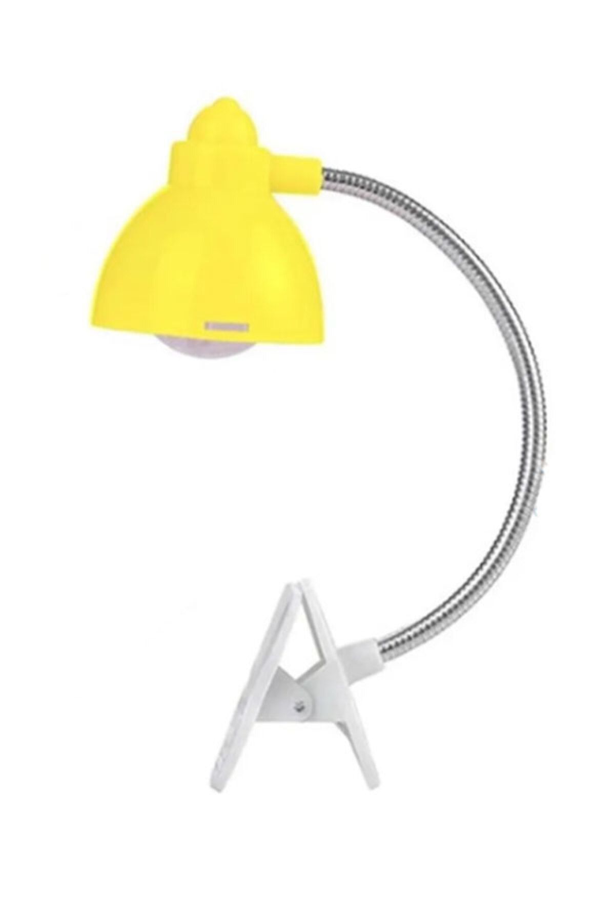 SİHİRLİ AYAKLAR Sarı Mini Mandallı Kitap Okuma Lambası Klipsli Masa Lambası Okuma Işığı 17 cm