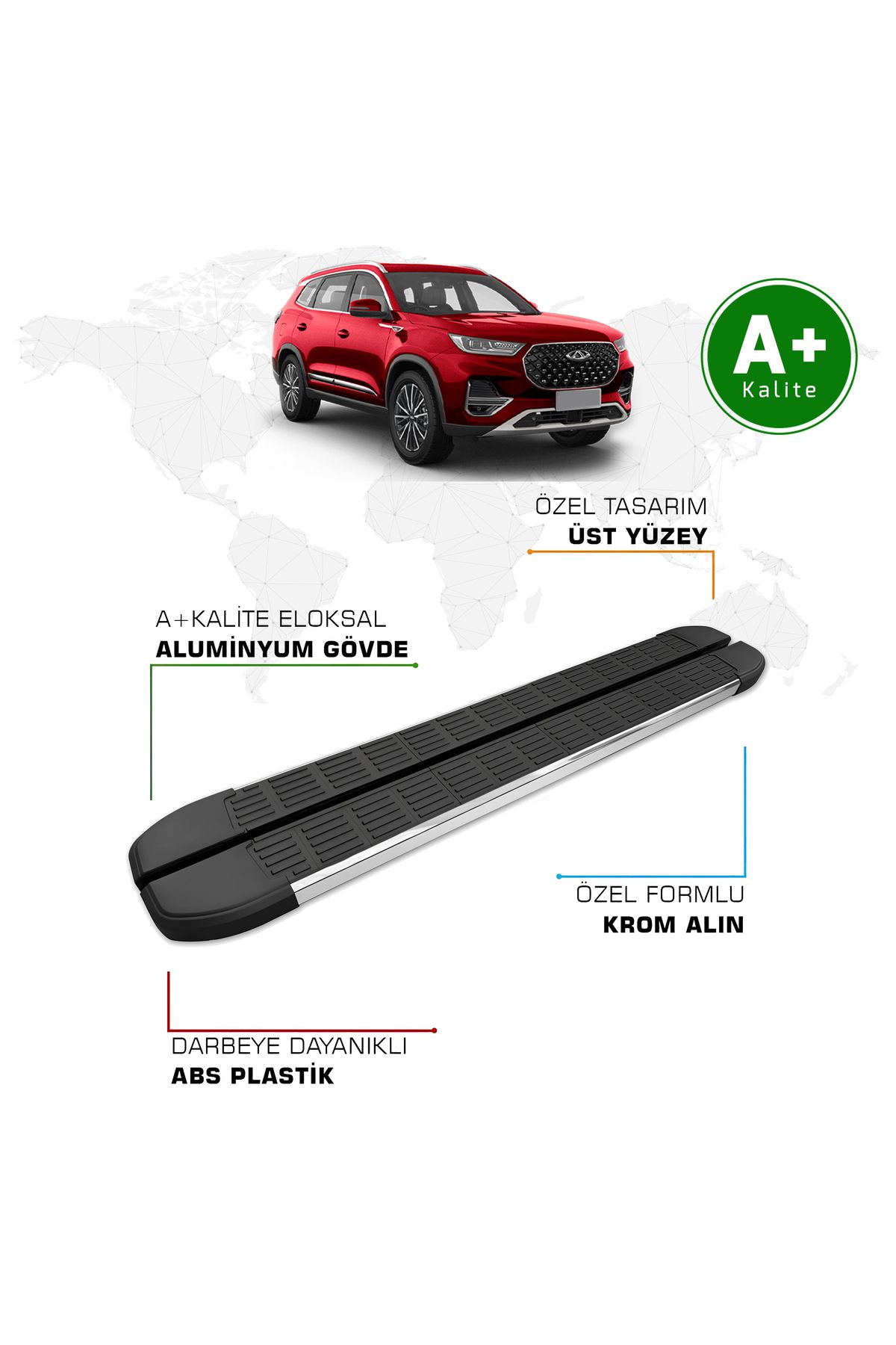 FA OTO AKSESUAR Chery Tiggo 8 Yan Basamak 2022 Model ve Sonrası S-Line