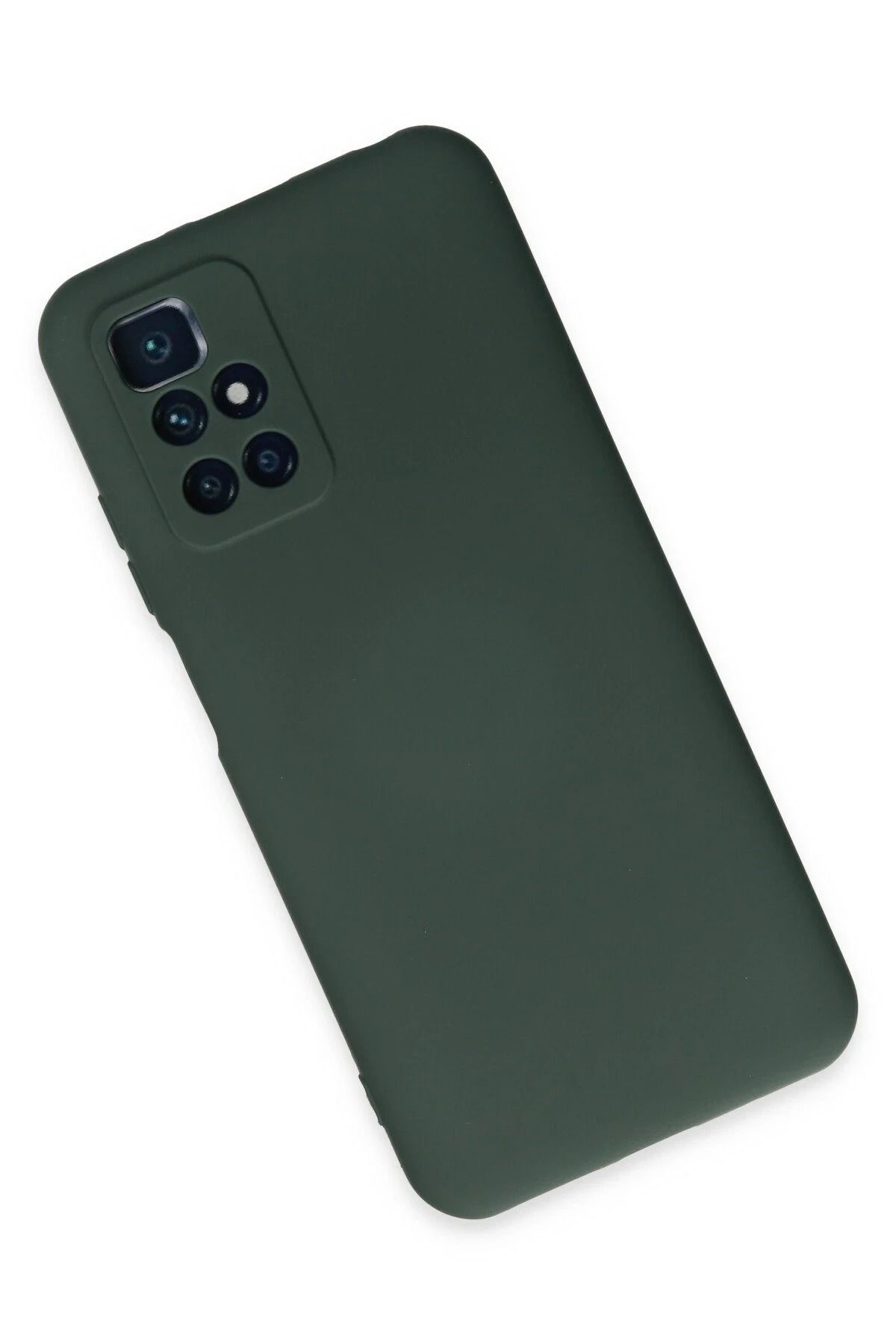 NewFace Xiaomi Redmi 10 2022 Uyumlu Kılıf Nano içi Kadife Silikon - Koyu Yeşil BSTMY