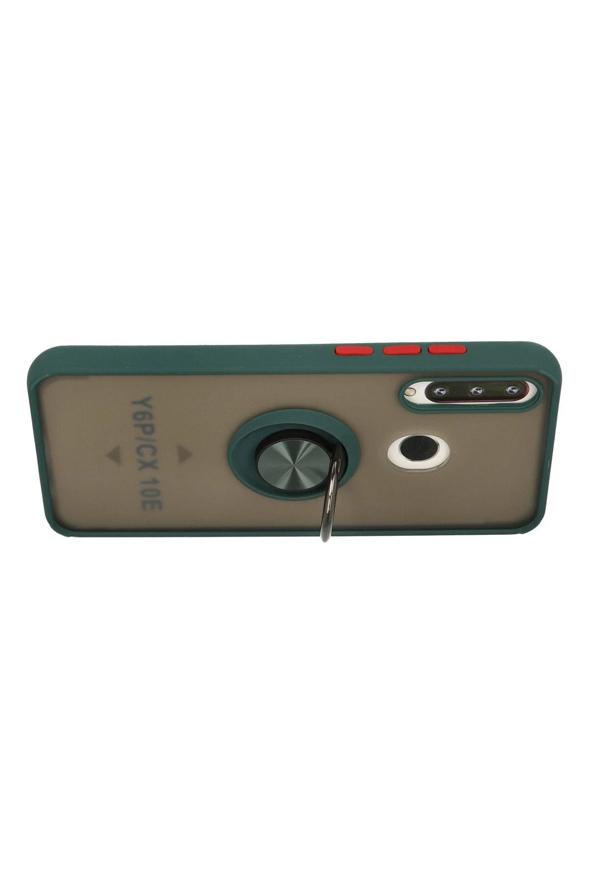 NewFace Huawei Y6P Kılıf Montreal Yüzüklü Silikon Kapak - Yeşil BSTMY