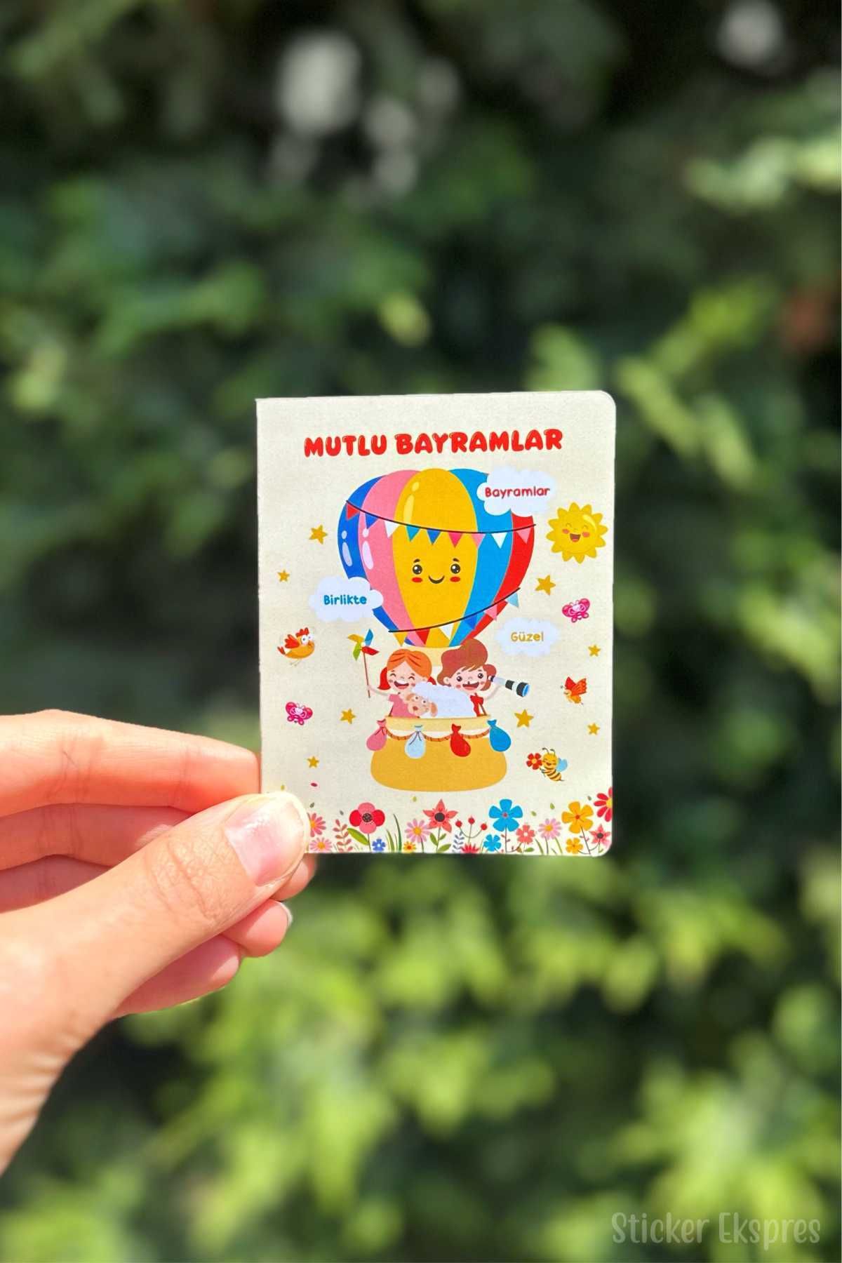 Sticker Ekspres Bayram Harçlık Tebrik Kartı 10 Adet Kurban Bayramı Hediye Kartı Bayram Hediyesi