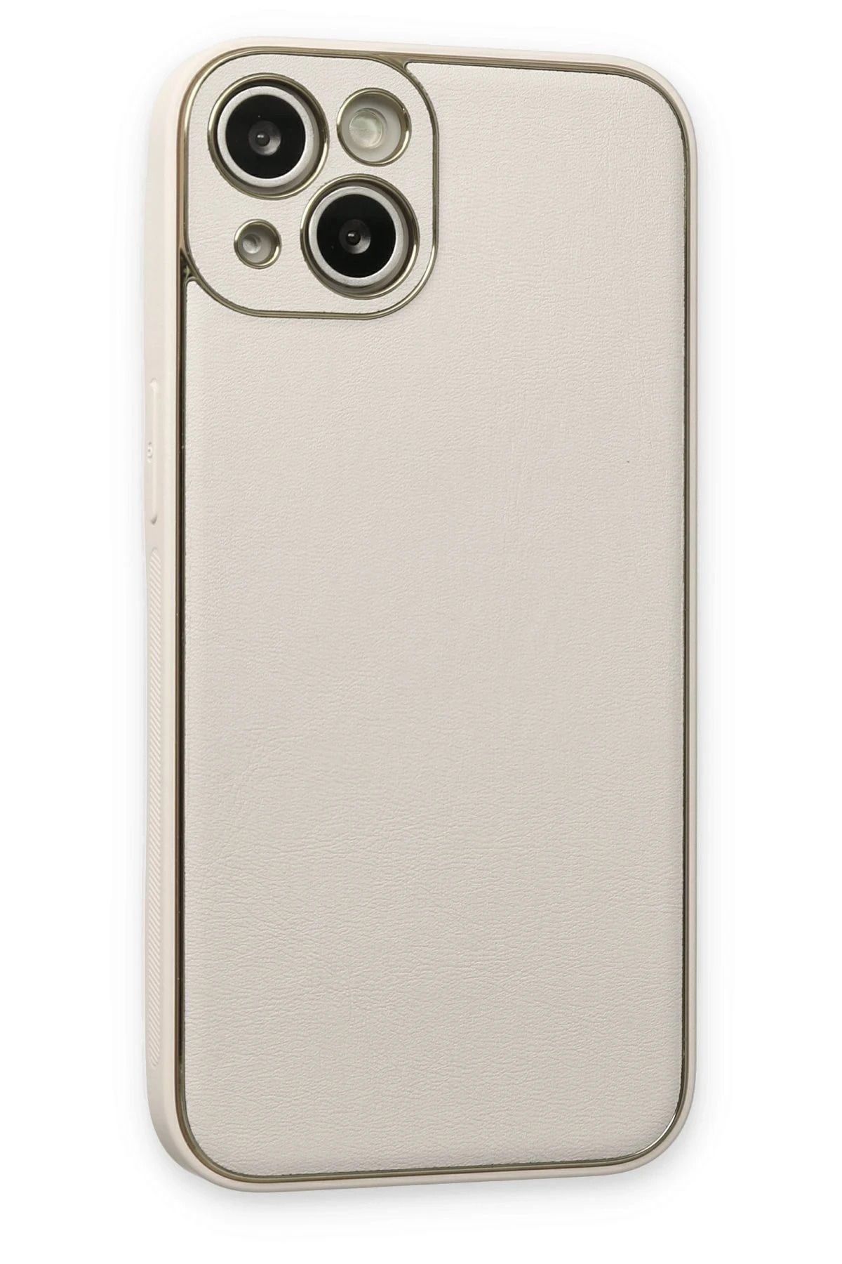 NewFace iPhone 13 Kılıf Coco Deri Silikon Kapak - Beyaz BSTMY