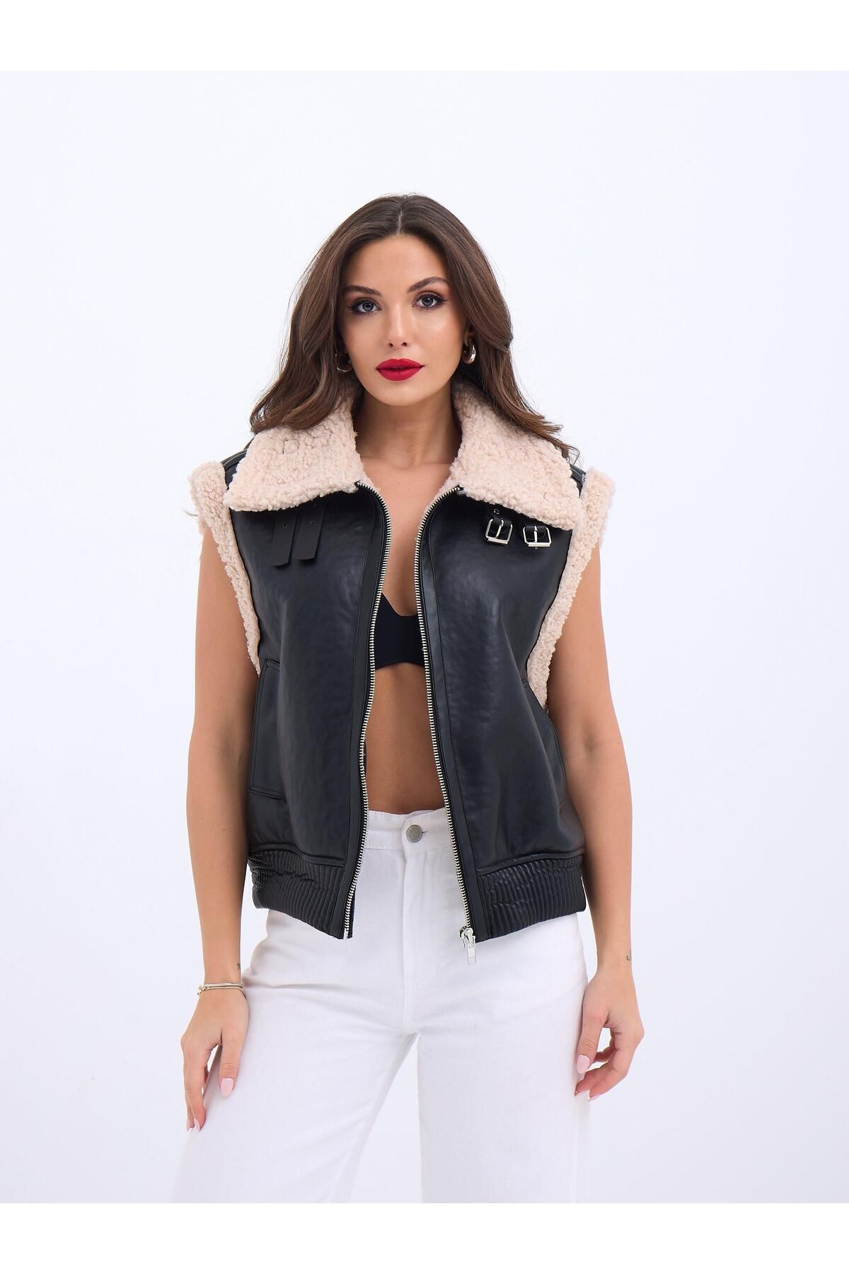 ARUZ MODA 7259 YELEK-SİYAH