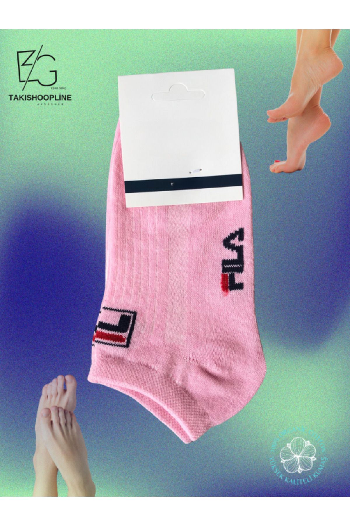 Takıshoopline Unisex Babet Çorap %100 Cotton
