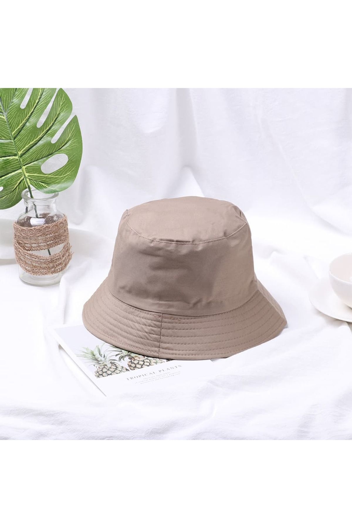 WOHOME Düz Renk Balıkçı Bucket Unisex Balıkçı Şapkası
