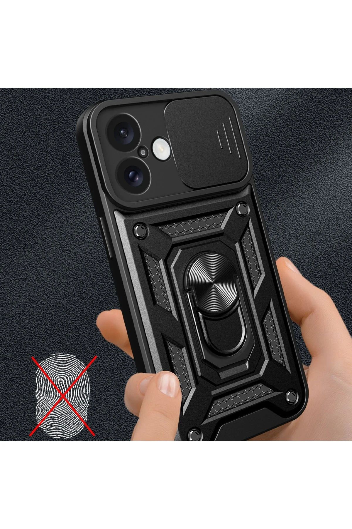 NewFace iPhone 16 Kılıf Pars Lens Yüzüklü Silikon - Yeşil BSTMY