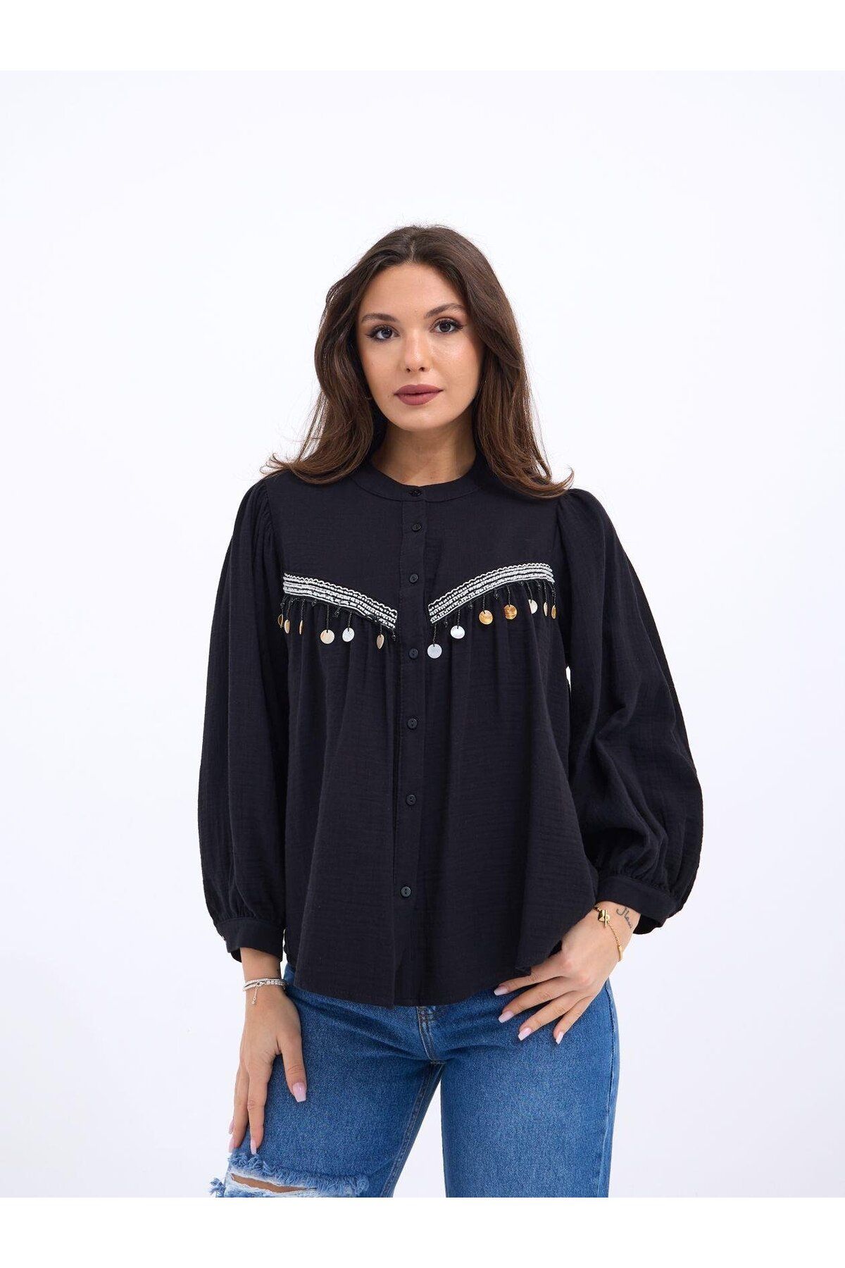 ARUZ MODA 6836 GÖMLEK-SİYAH