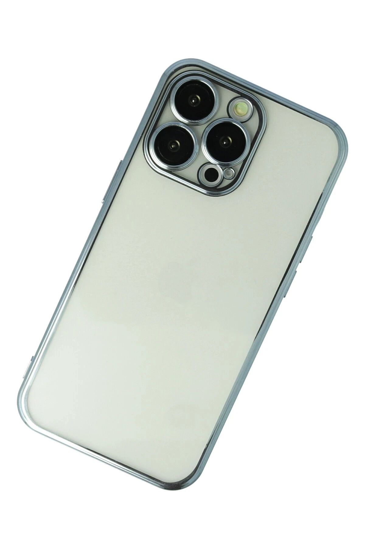 NewFace iPhone 13 Pro Kılıf Lensli Silikon - Mavi BSTMY