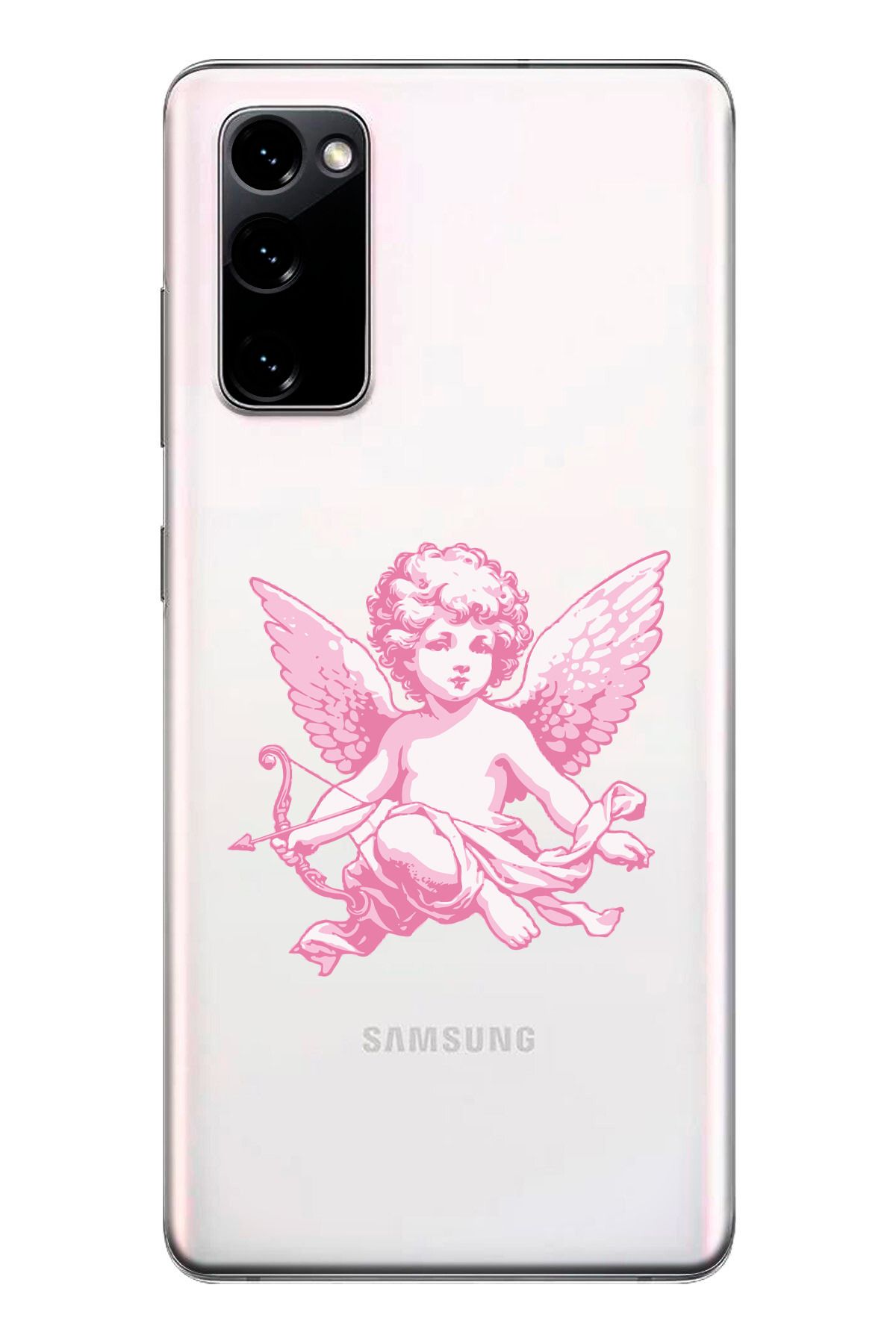 moonset Samsung Galaxy S20 FE Uyumlu Melek Tasarımlı Baskılı Şeffaf Telefon Kılıfı