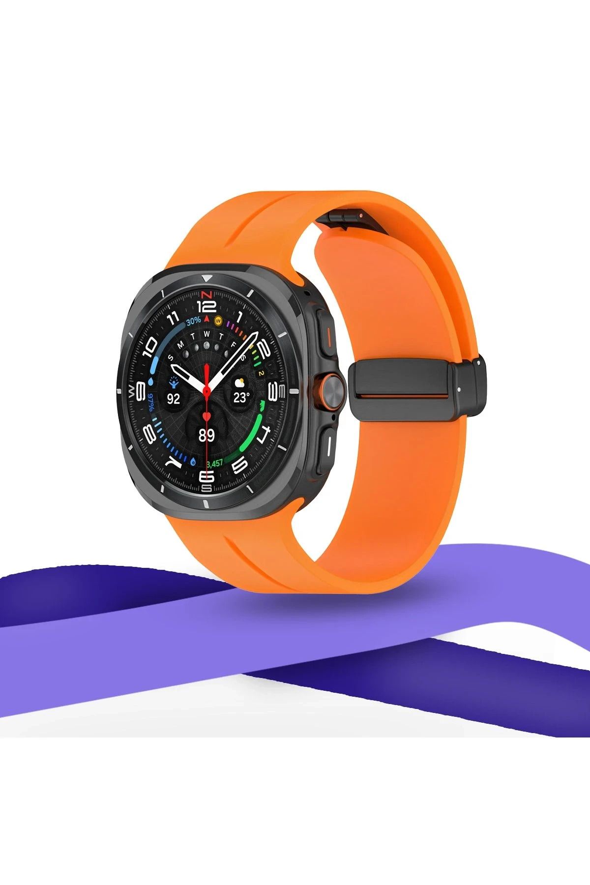 NewFace Watch 7 Ultra KR418 Tender Silikon Kordon - Turuncu BSTMY