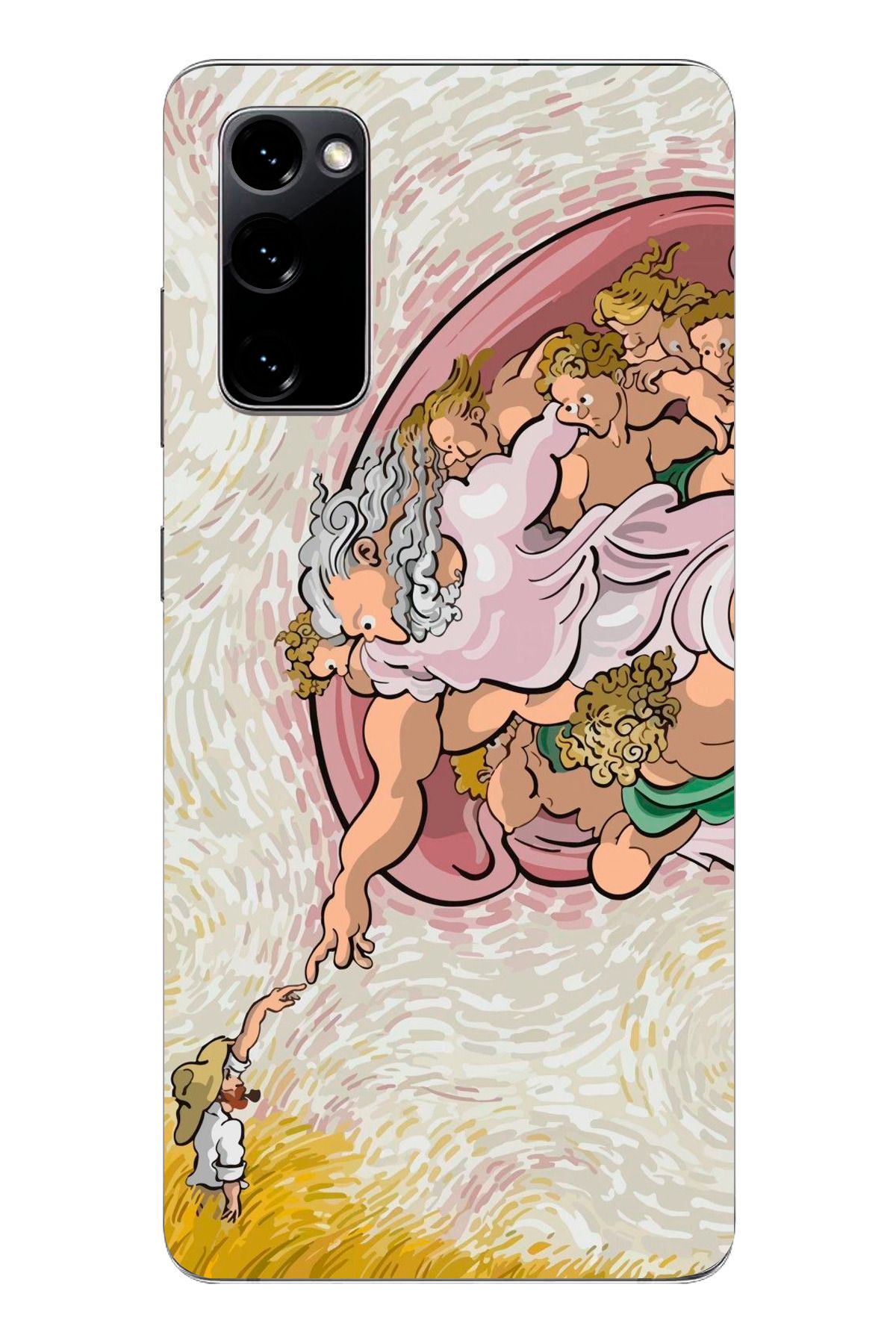 moonset Samsung Galaxy S20 FE Uyumlu Van Gogh Tasarımlı Baskılı Şeffaf Telefon Kılıfı