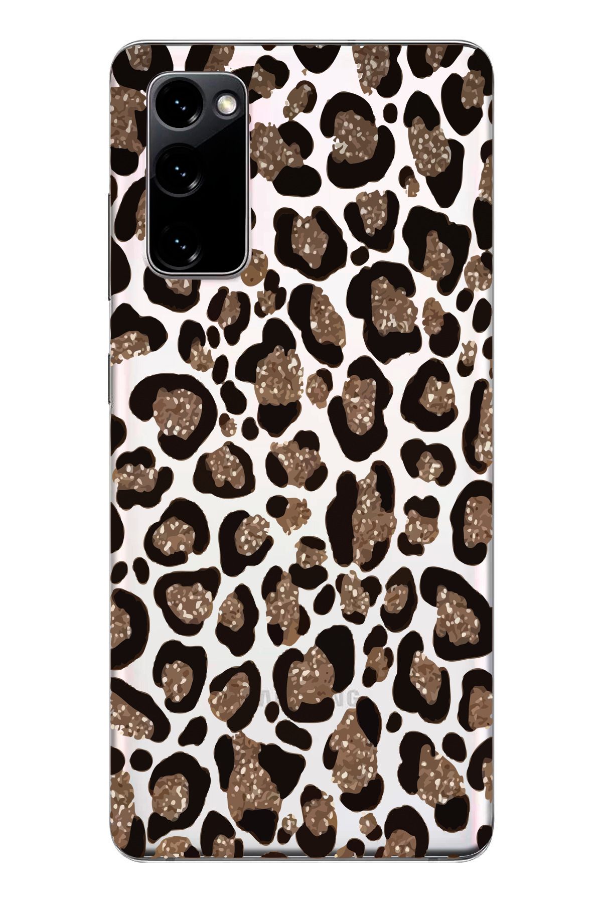 moonset Samsung Galaxy S20 FE Uyumlu Leopar Tasarımlı Baskılı Şeffaf Telefon Kılıfı
