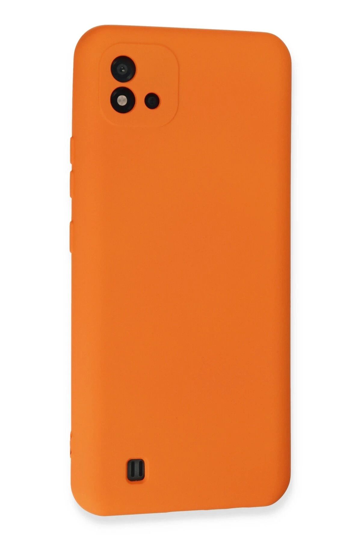 NewFace Realme C11 2021 Uyumlu Kılıf Nano içi Kadife Silikon - Turuncu WLZOR