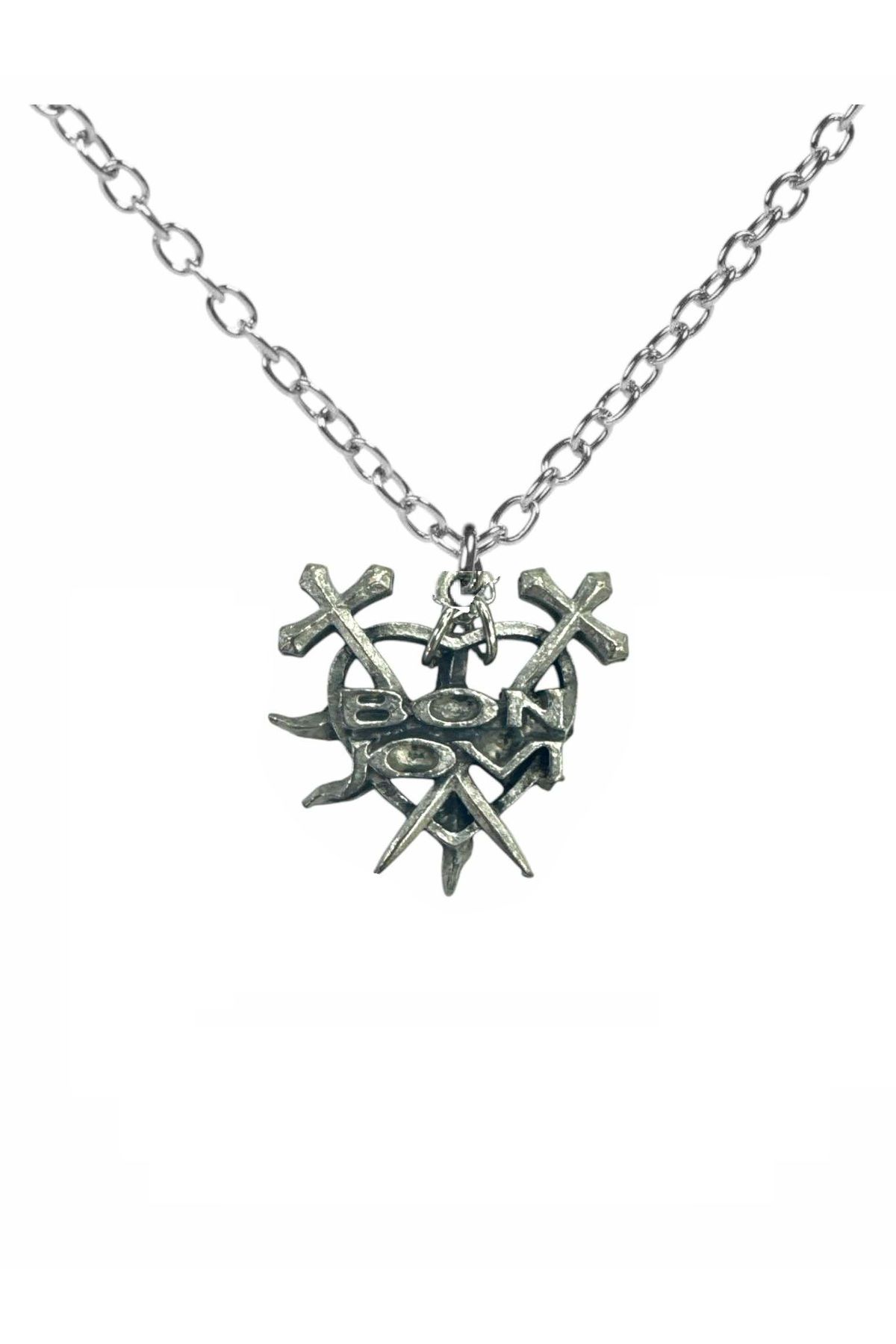 Herşey Nota Jon Bon Jovi Kolye Metal Rock Müzik Sembolü, 60 cm Zincirli Unisex Aksesuar