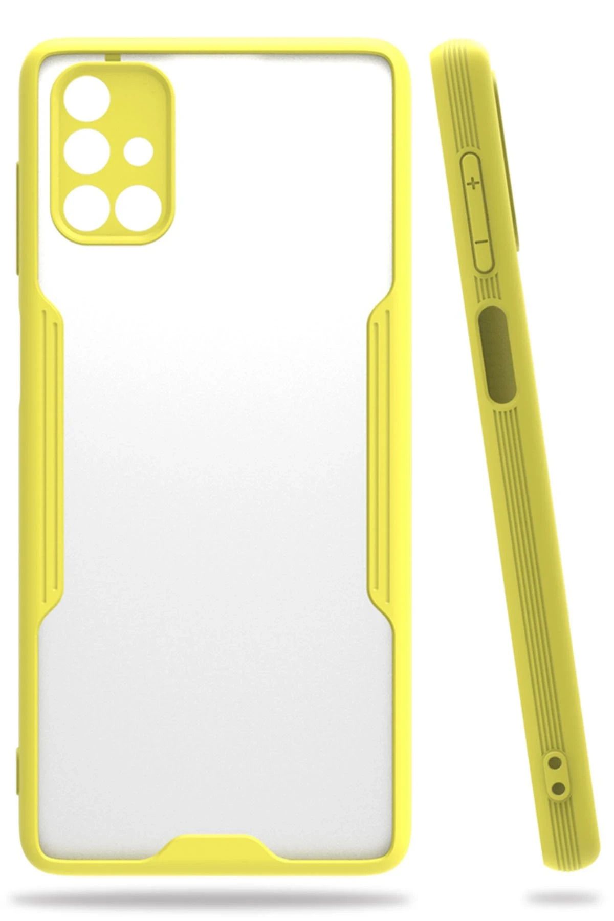 NewFace Samsung Galaxy M51 Kılıf Platin Silikon - Sarı BSTMY