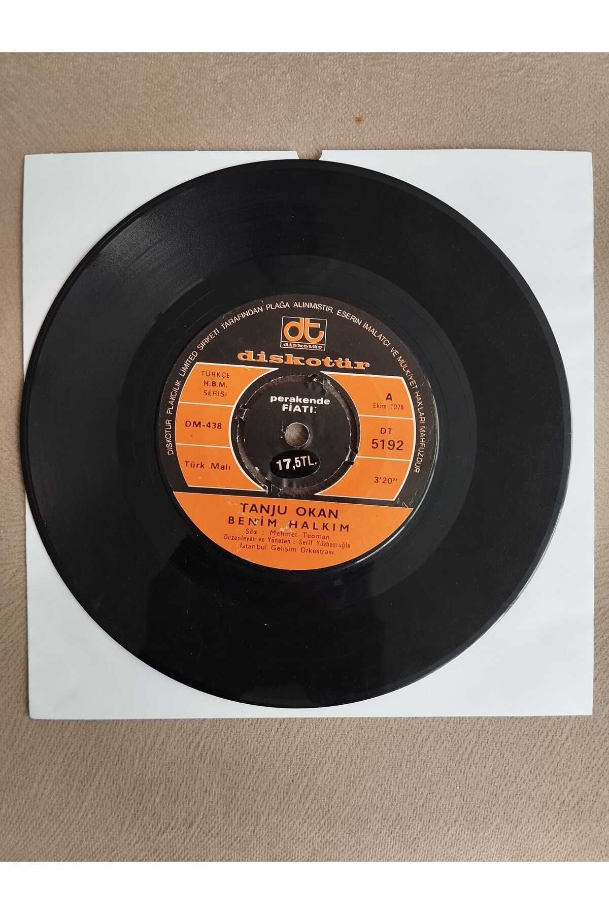 Plakperest Tanju Okan – Benim Halkım / Biz Doğuştan Sanatçıyız - 1975 Türkiye Basım 45 lik Plak-2.EL