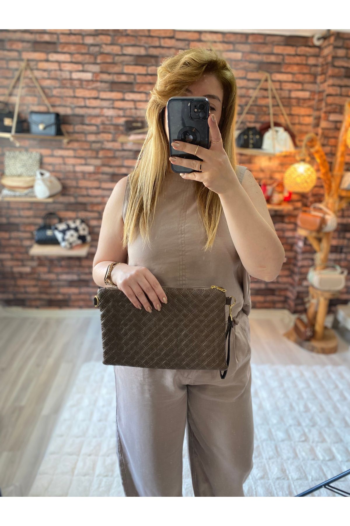eladabags Tek gözlü el asmalı portföy çanta