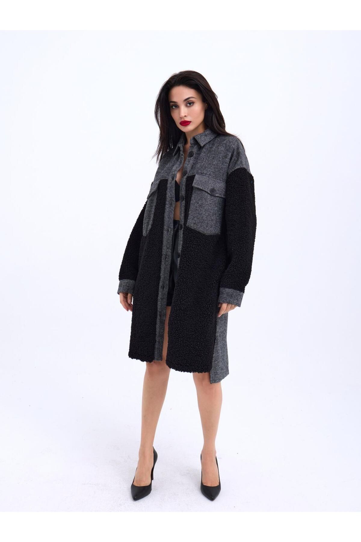 ARUZ MODA 6698 UZUN GÖMLEK-ANTRASİT