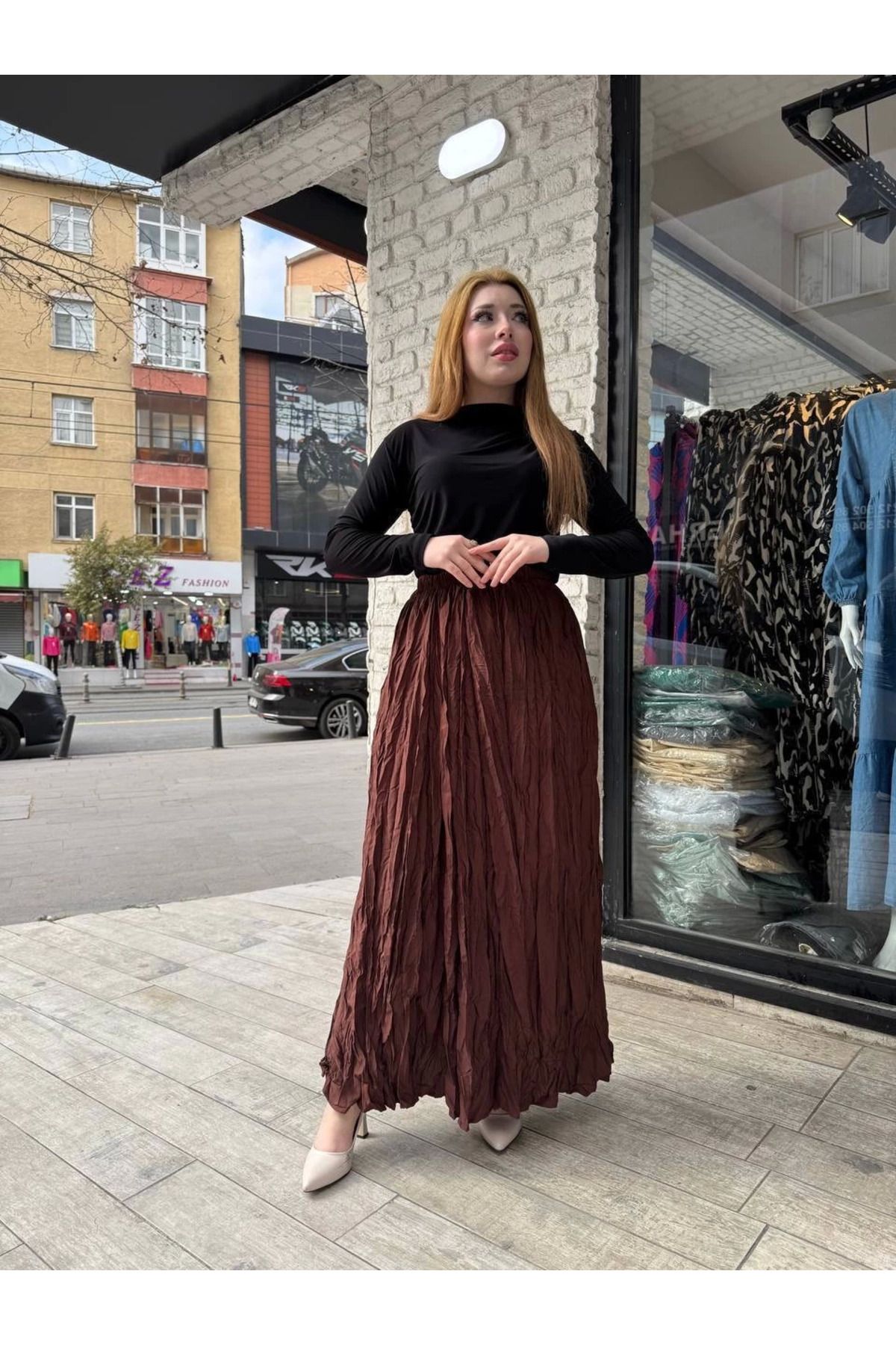 FTA TİCARET Kraş etek kahve