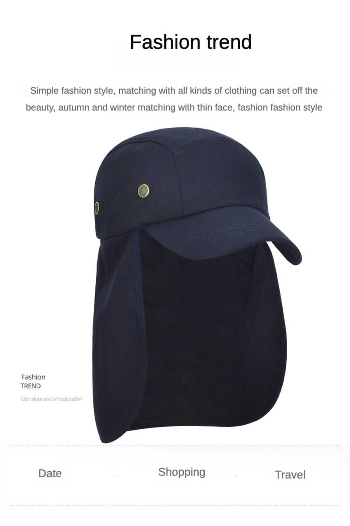 WOHOME Arkadan Perdeli Lejyoner Cap Şapka Unisex Şapka