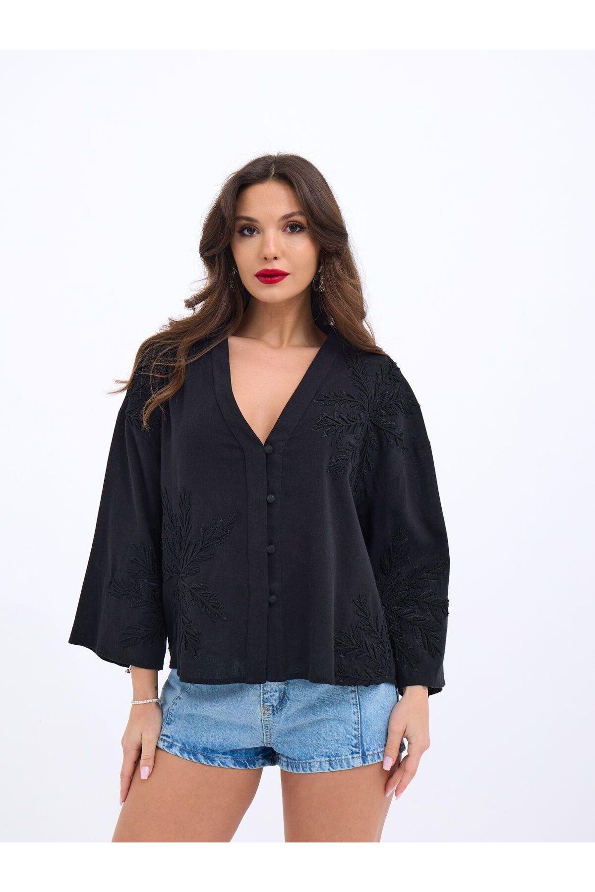ARUZ MODA 6954 GÖMLEK-SİYAH