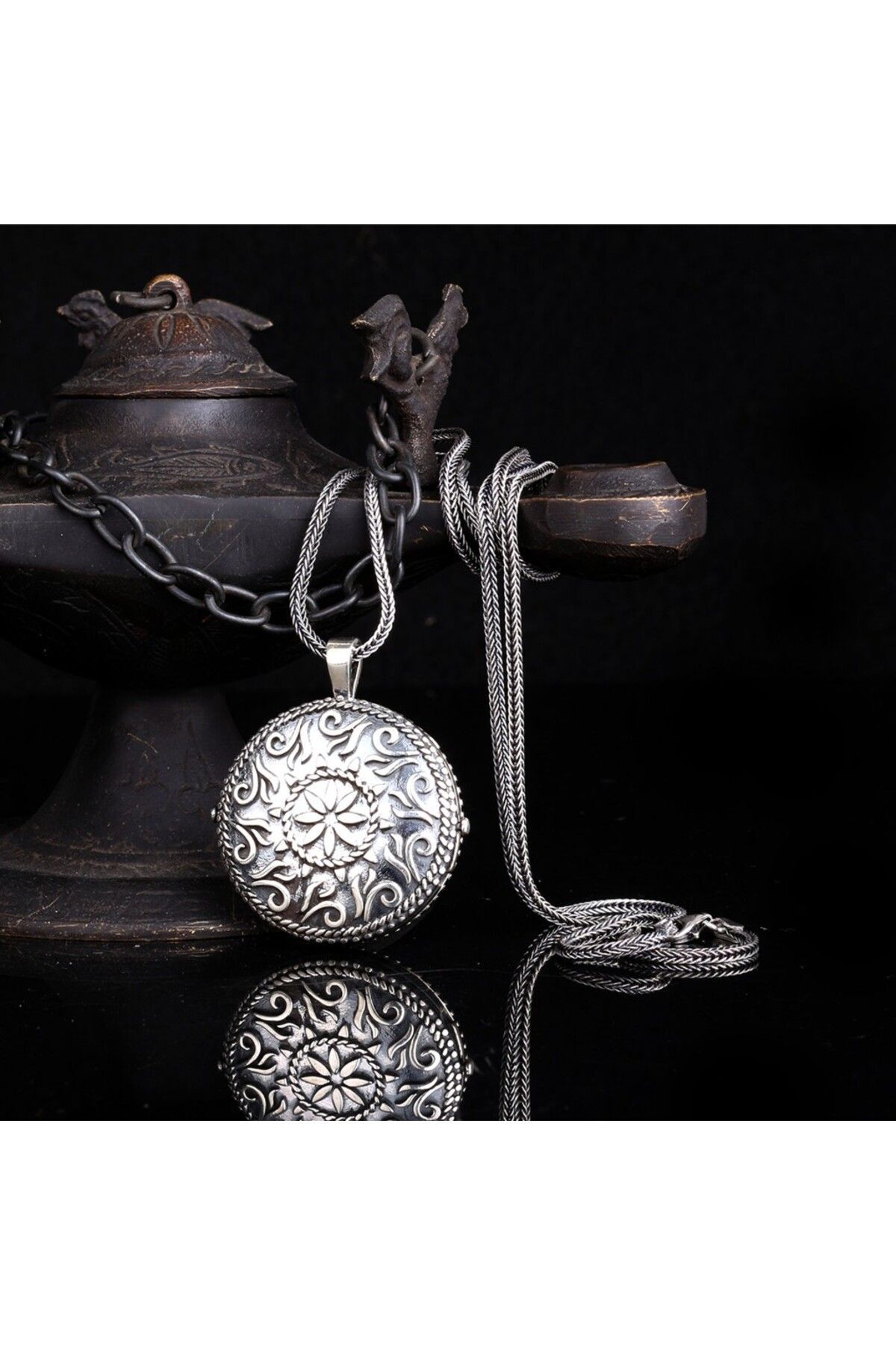 MODA925 925 Ayar Gümüş Cevşen Muska Kabı Kolye