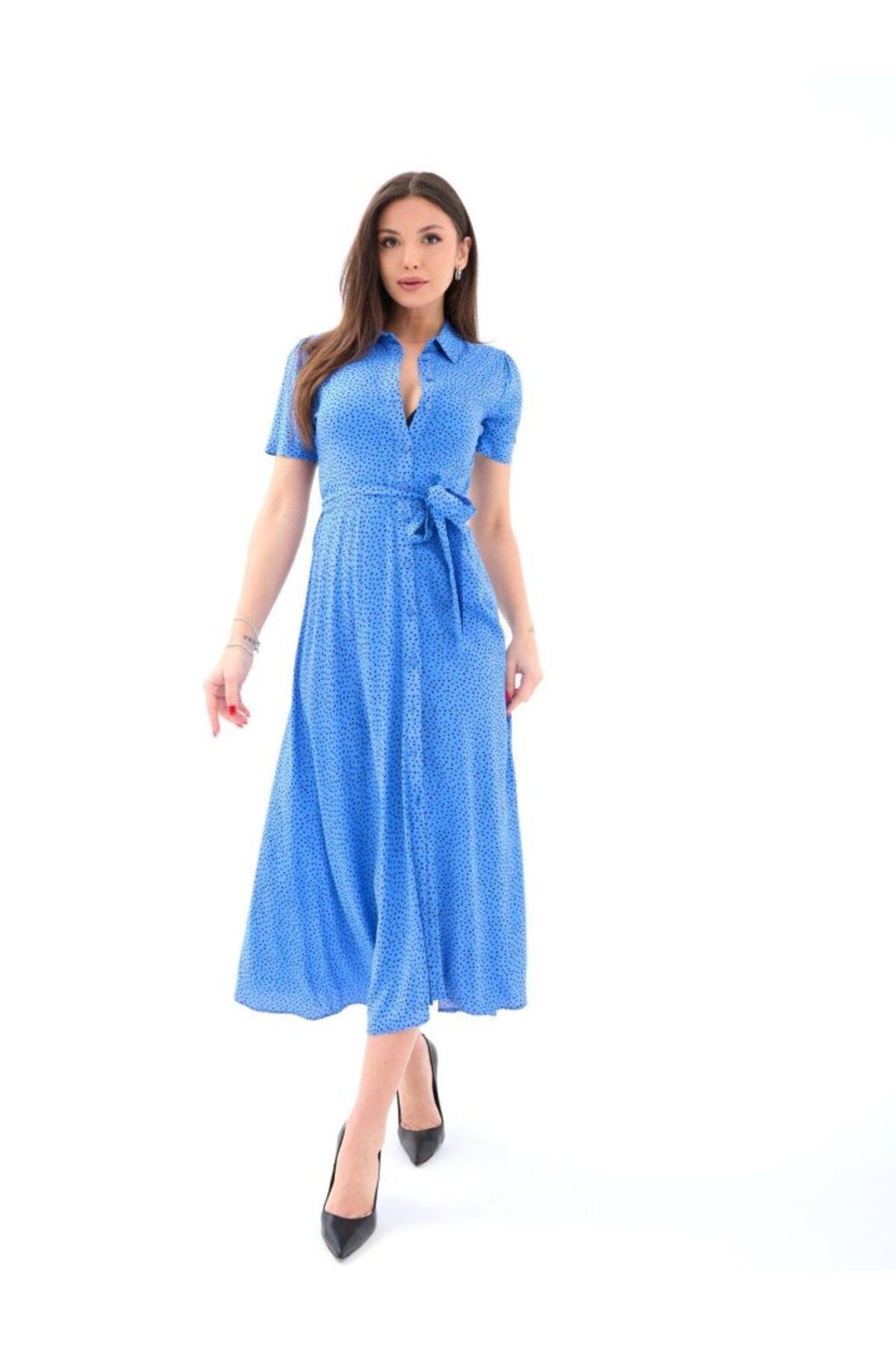 ARUZ MODA 7087 ELBİSE-CARACAS