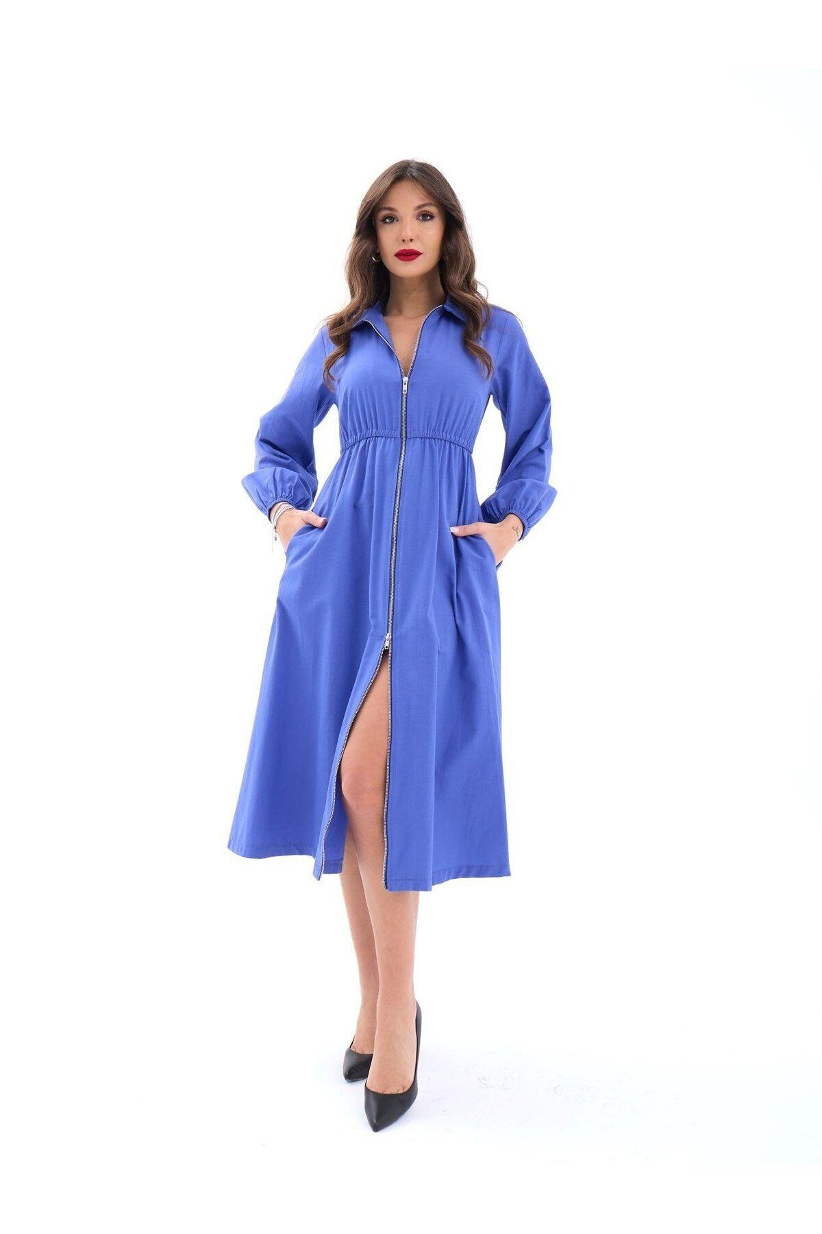 ARUZ MODA 6966 ELBİSE-MOR