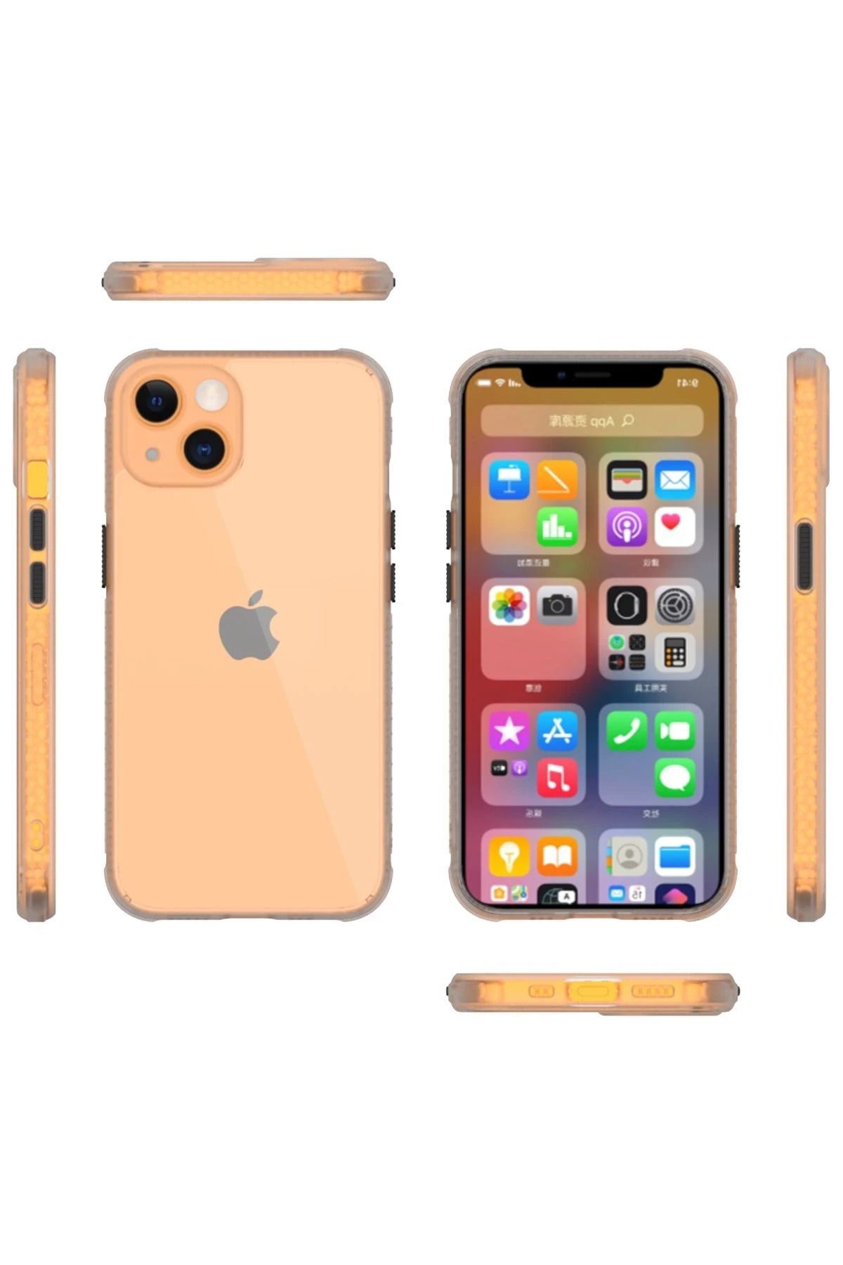 NewFace iPhone 13 Mini Kılıf Miami Şeffaf Silikon - Şeffaf GLSTD
