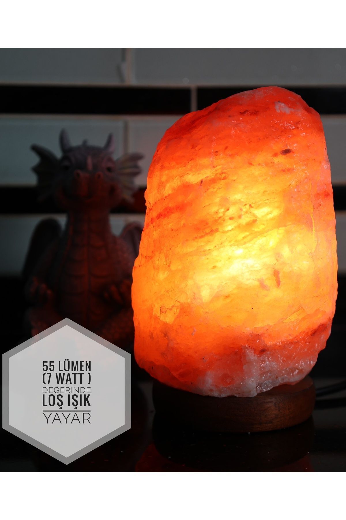 Store Himalaya Tuzu Lambası Doğal Kaya Tuzu Kristal Gece Lambası