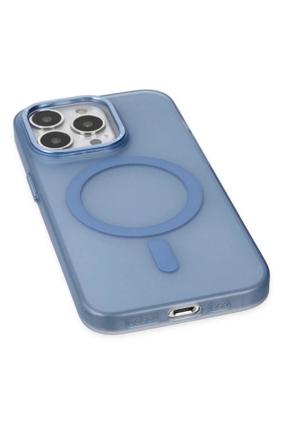 NewFace iPhone 14 Pro Kılıf Lodos Magneticsafe Mat Kapak - Sierra Blue BSTMY