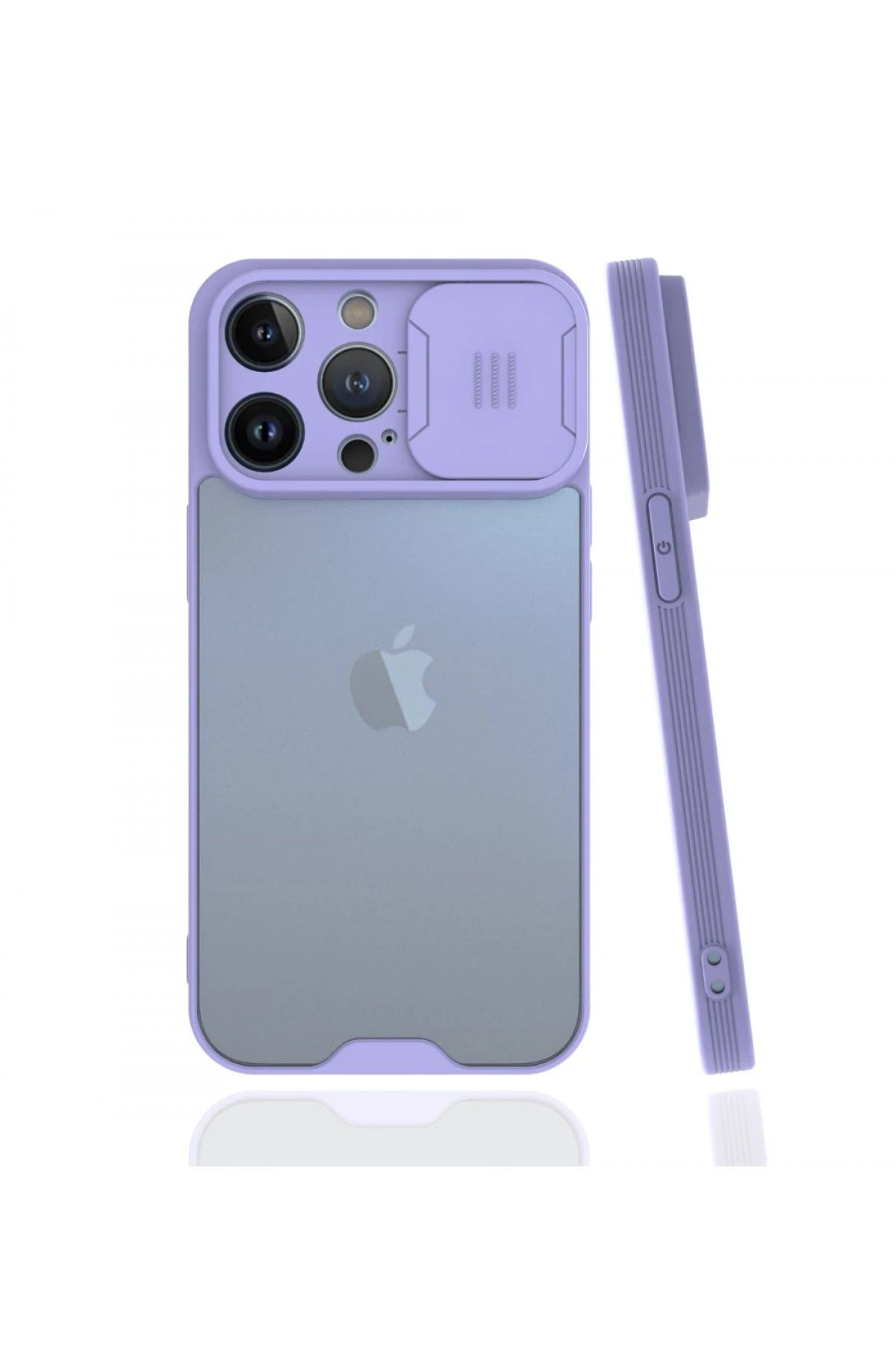 NewFace iPhone 13 Pro Kılıf Platin Kamera Koruma Silikon - Lila SVLRS